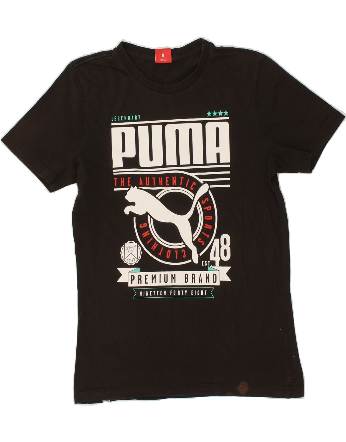 Image of PUMA Mens Graphic T-Shirt Top Small Black