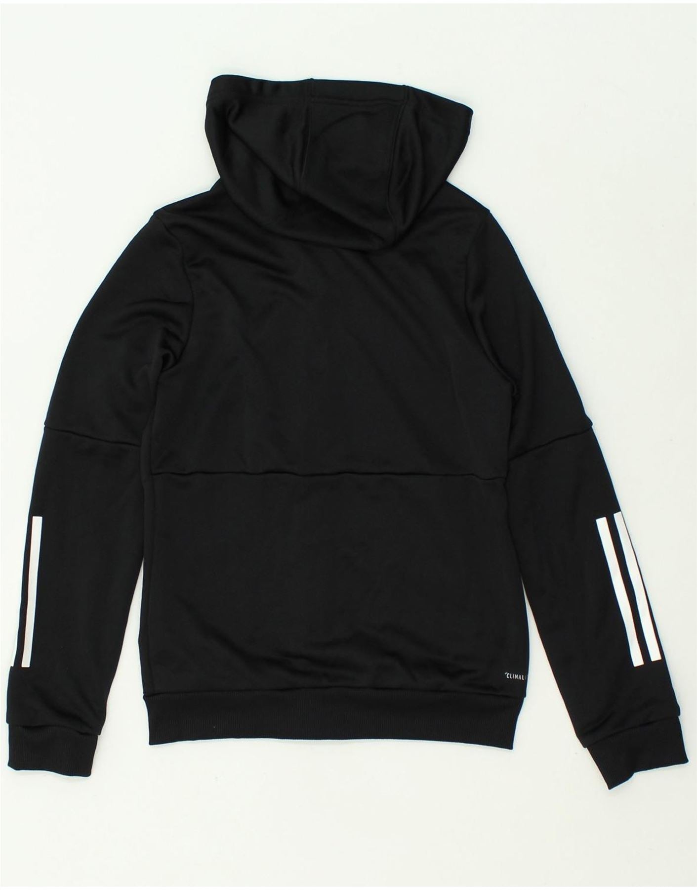 ADIDAS Boys Climalite Graphic Zip Hoodie Sweater 11-12 Years Black