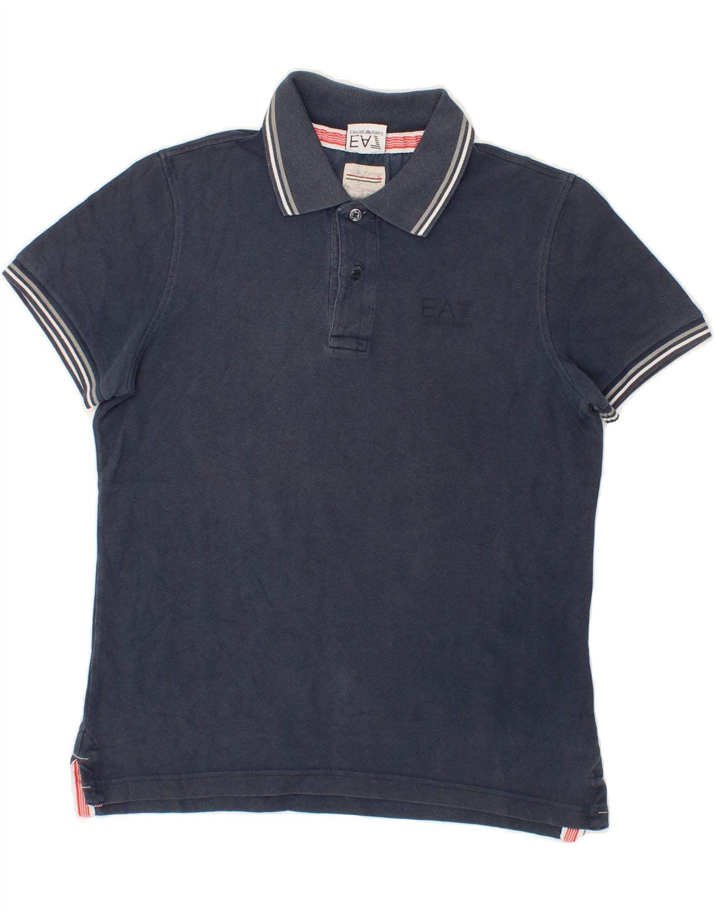 Image of EMPORIO ARMANI Mens Polo Shirt Small Navy Blue Cotton