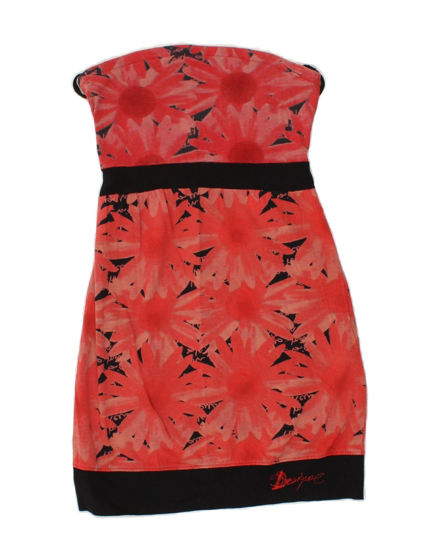 image of DESIGUAL Womens Halter Dress UK 4 XS Red Floral