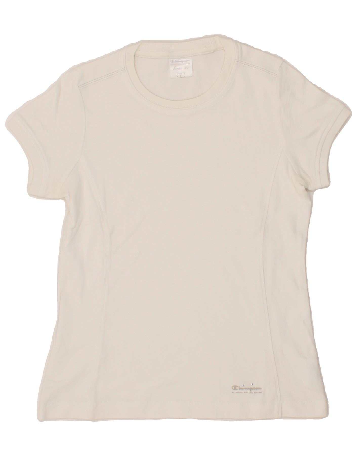 image of CHAMPION Womens Easy Fit T-Shirt Top UK 14 Large White Cotton
