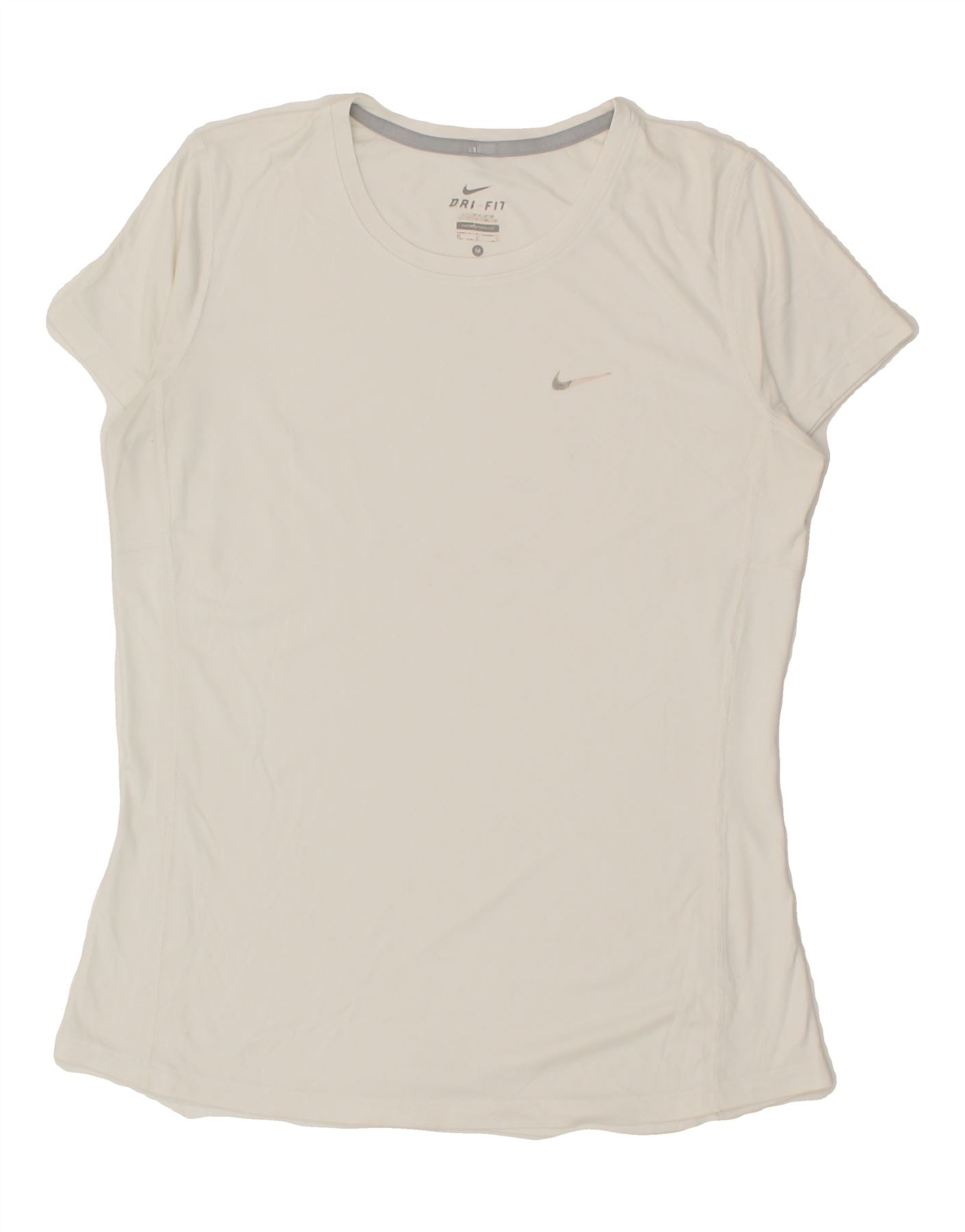 image of NIKE Womens Dri Fit T-Shirt Top UK 12 Medium White