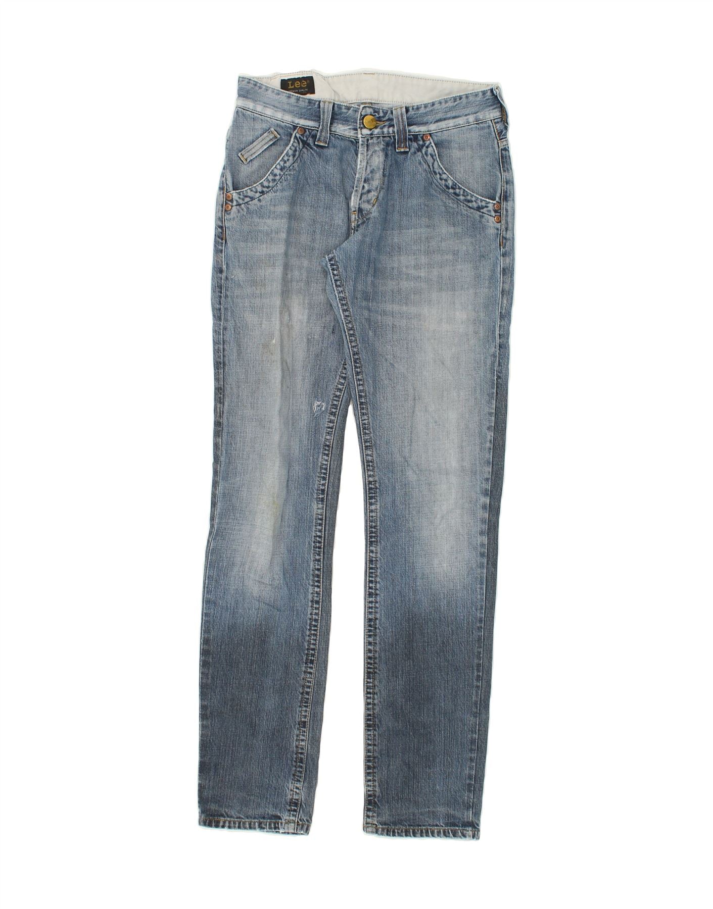 Image of LEE Mens Slim Jeans W30 L34 Blue Cotton