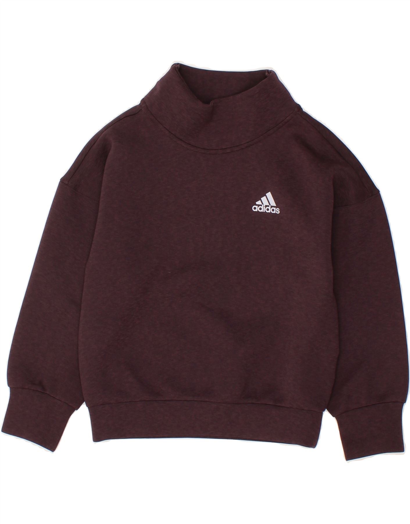 image of ADIDAS Boys Sweatshirt Jumper 7-8 Years Maroon Flecked Polyester