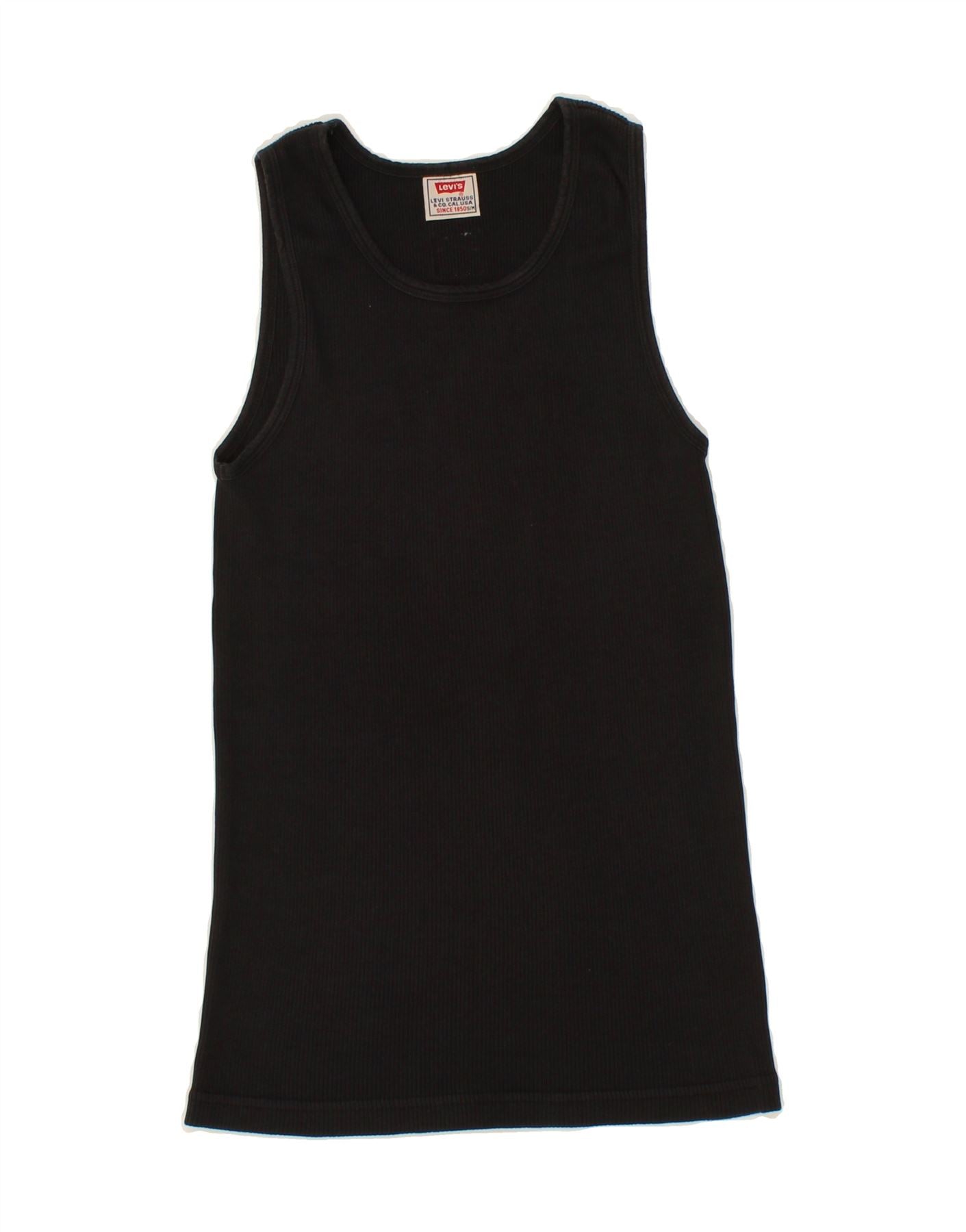 image of LEVI'S Womens Vest Top UK 8 Small Black Cotton