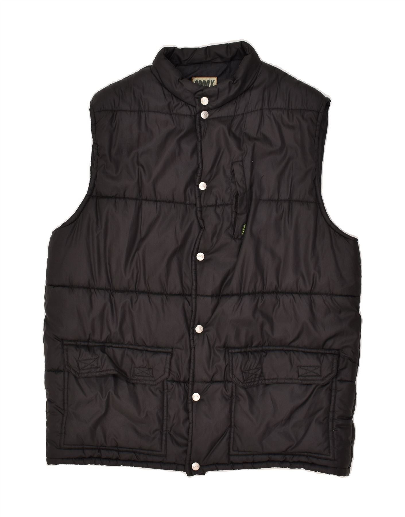 image of VINTAGE Mens Padded Gilet UK 42 XL Black