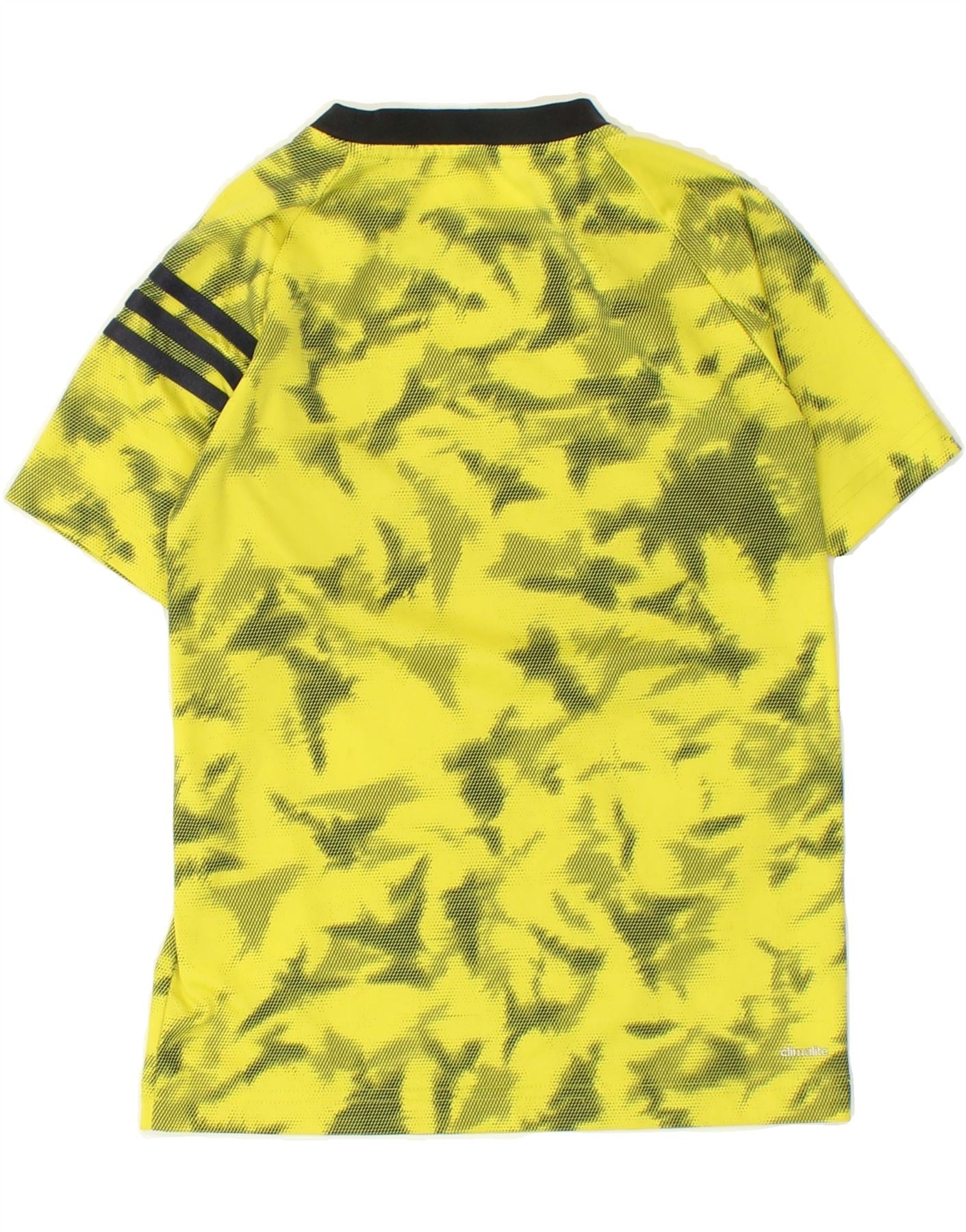 ADIDAS Boys Climalite Abstract Pattern T-Shirt Top 9-10 Years Yellow