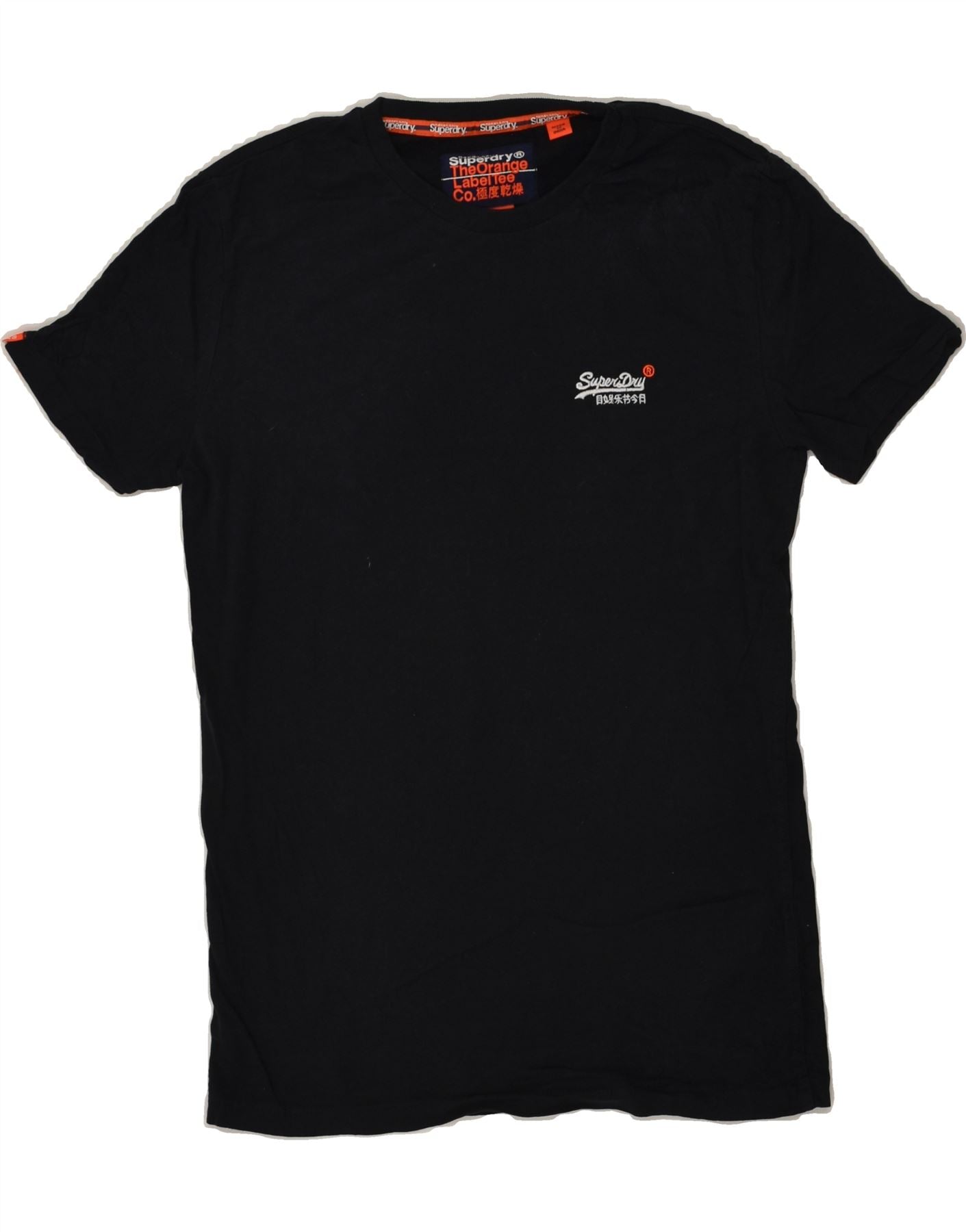 Image of SUPERDRY Mens T-Shirt Top Small Navy Blue Cotton