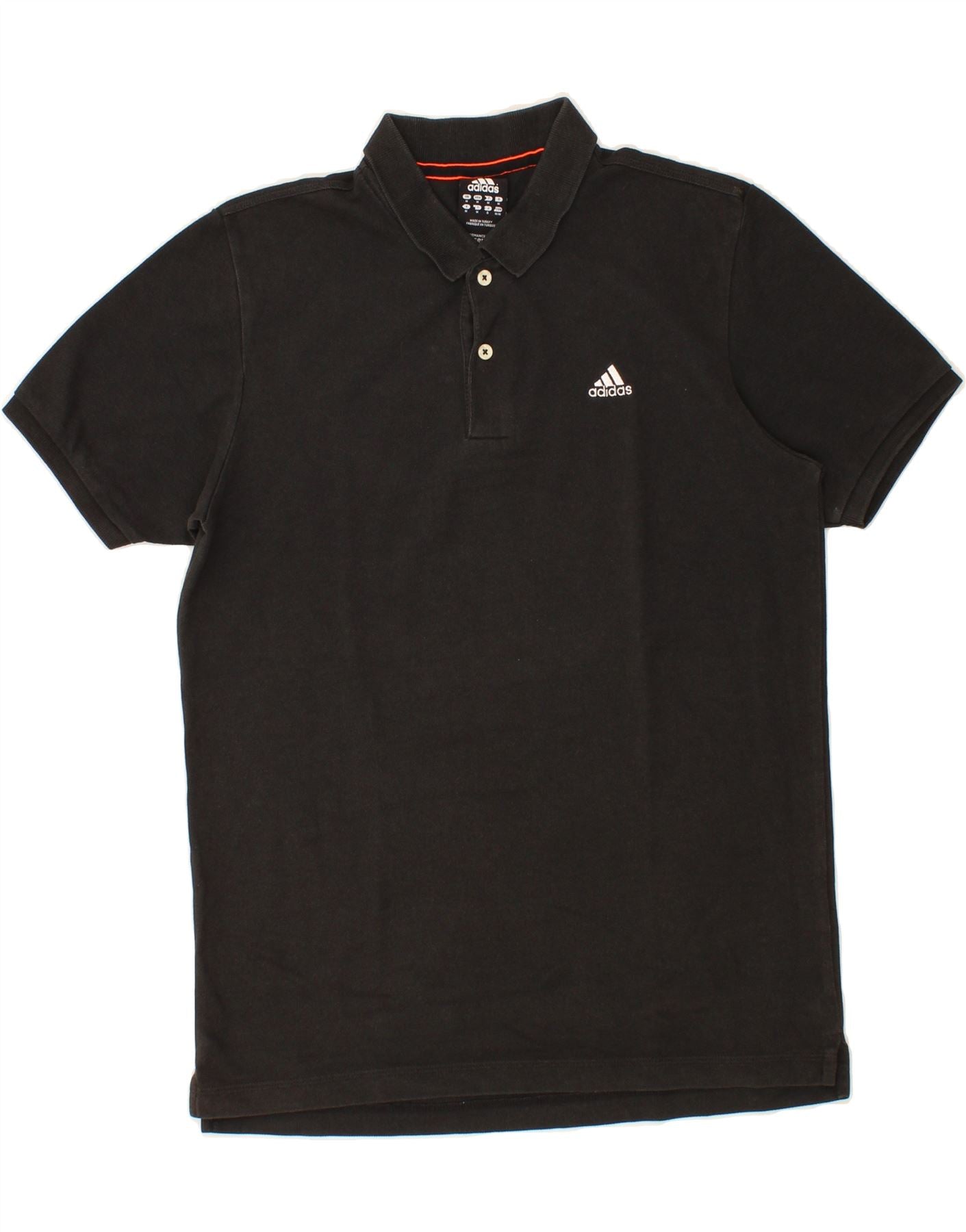 image of ADIDAS Mens Polo Shirt Medium Black Cotton