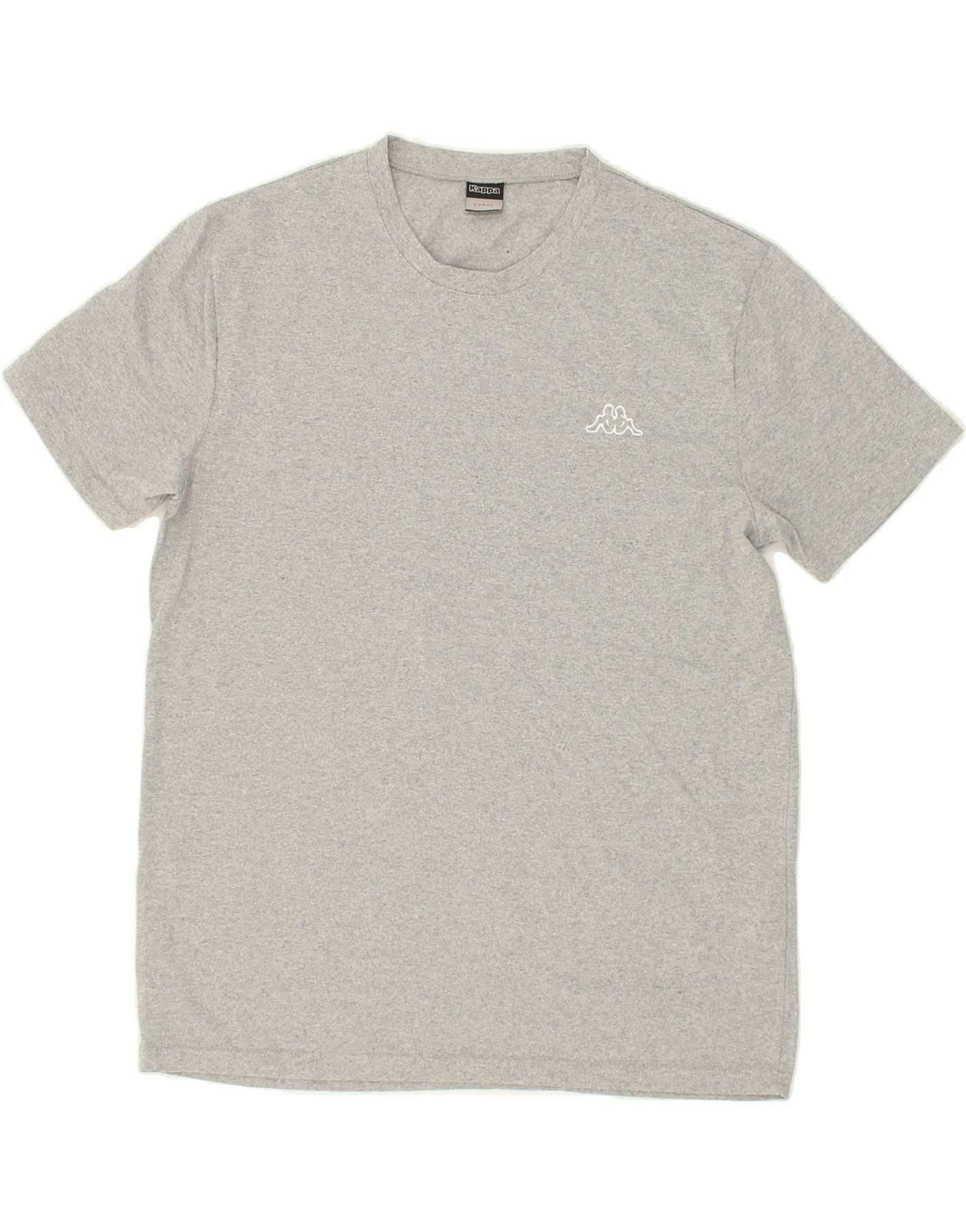 image of KAPPA Mens T-Shirt Top Large Grey Cotton