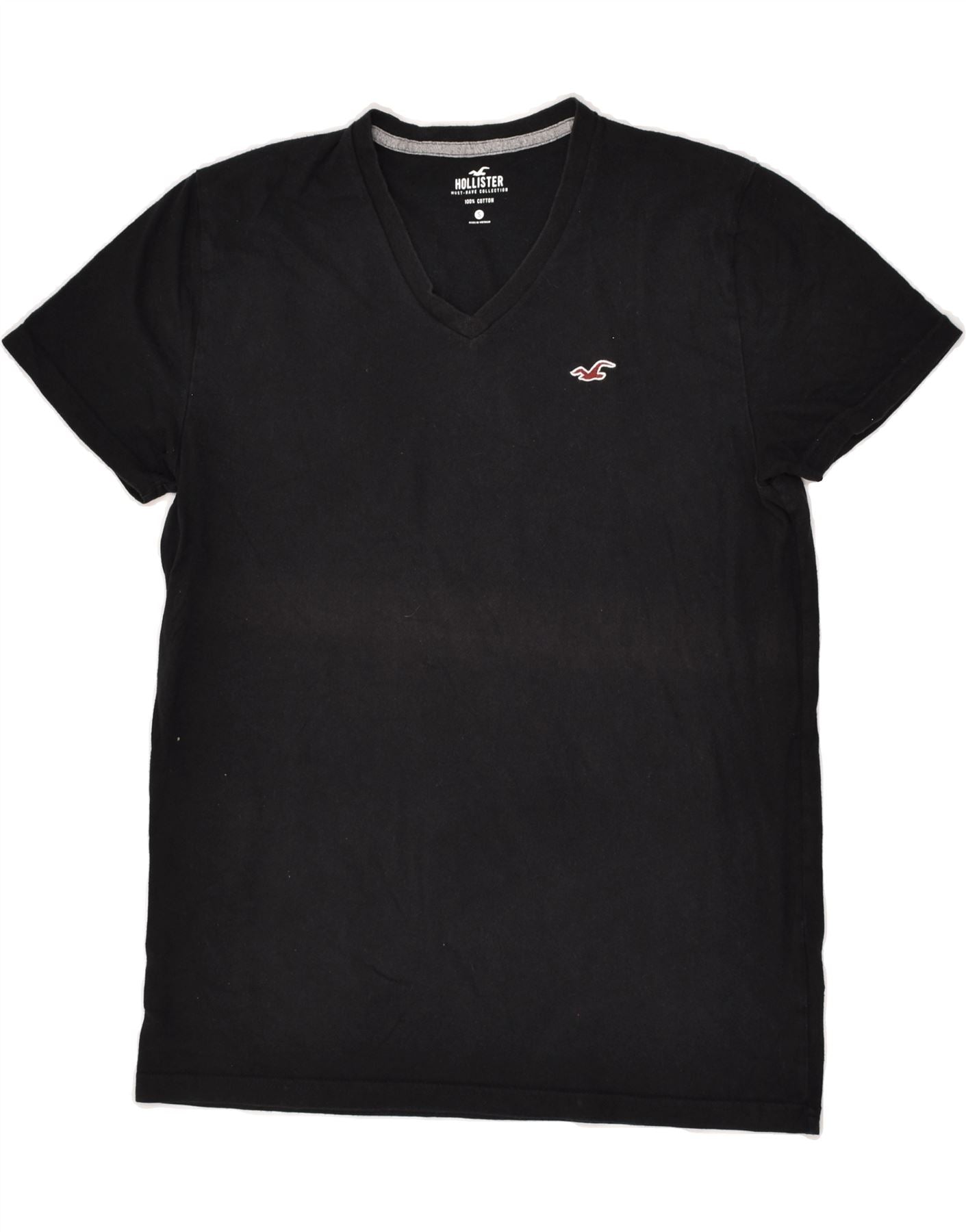 image of HOLLISTER Mens T-Shirt Top Small Black Cotton