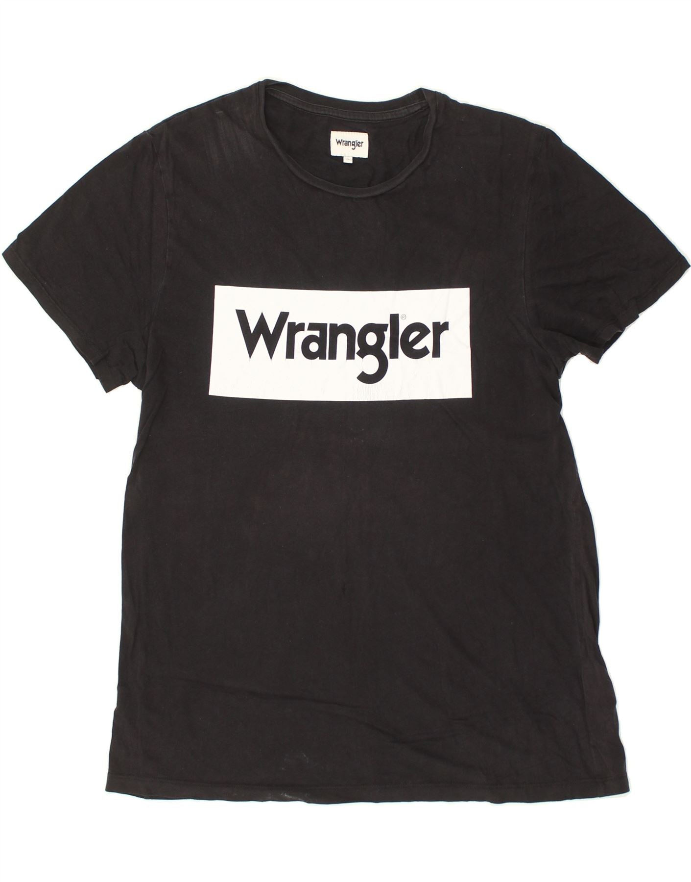 image of WRANGLER Mens Graphic T-Shirt Top Medium Black Cotton