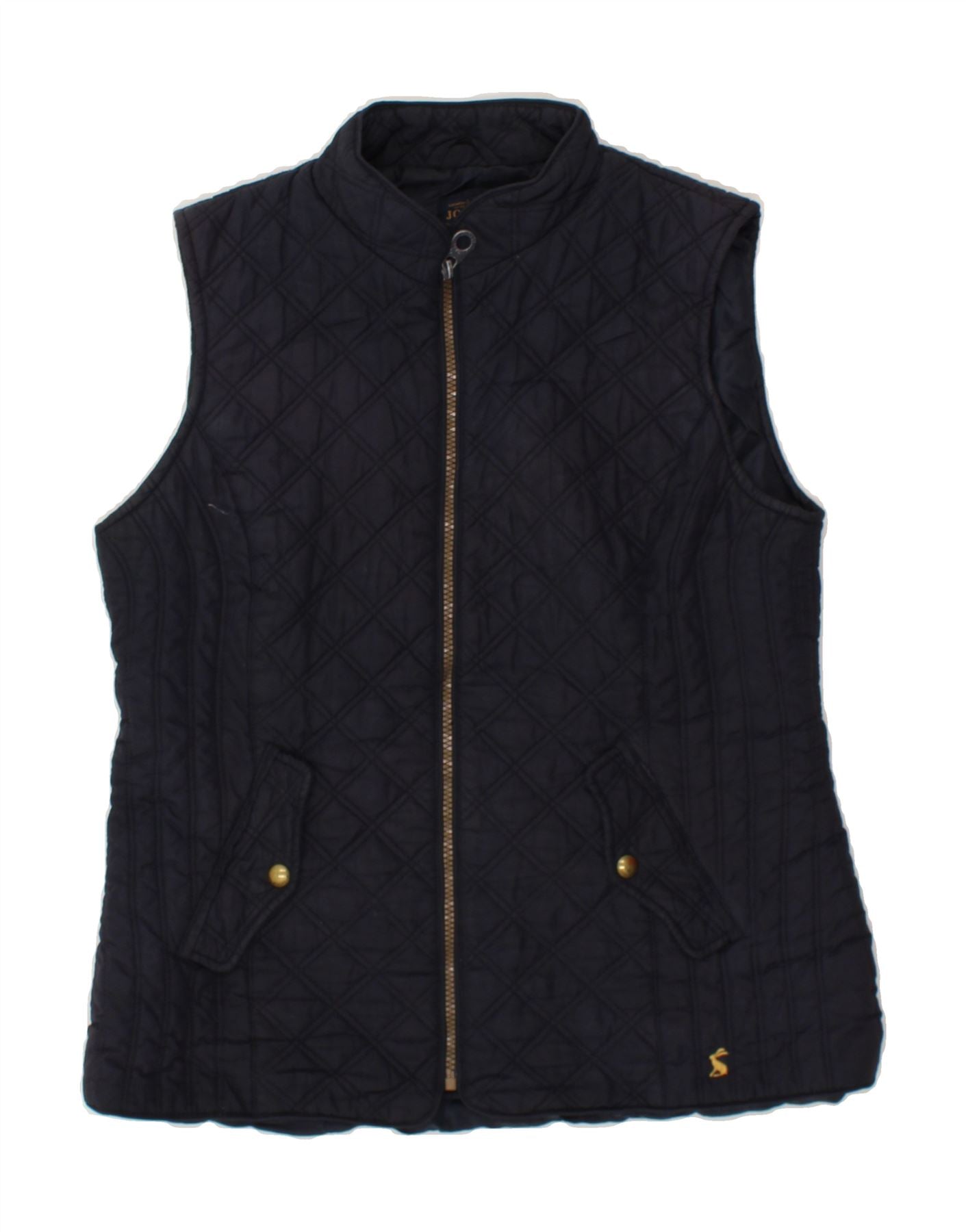 image of JOULES Womens Quilted Gilet UK 12 Medium  Navy Blue Polyester