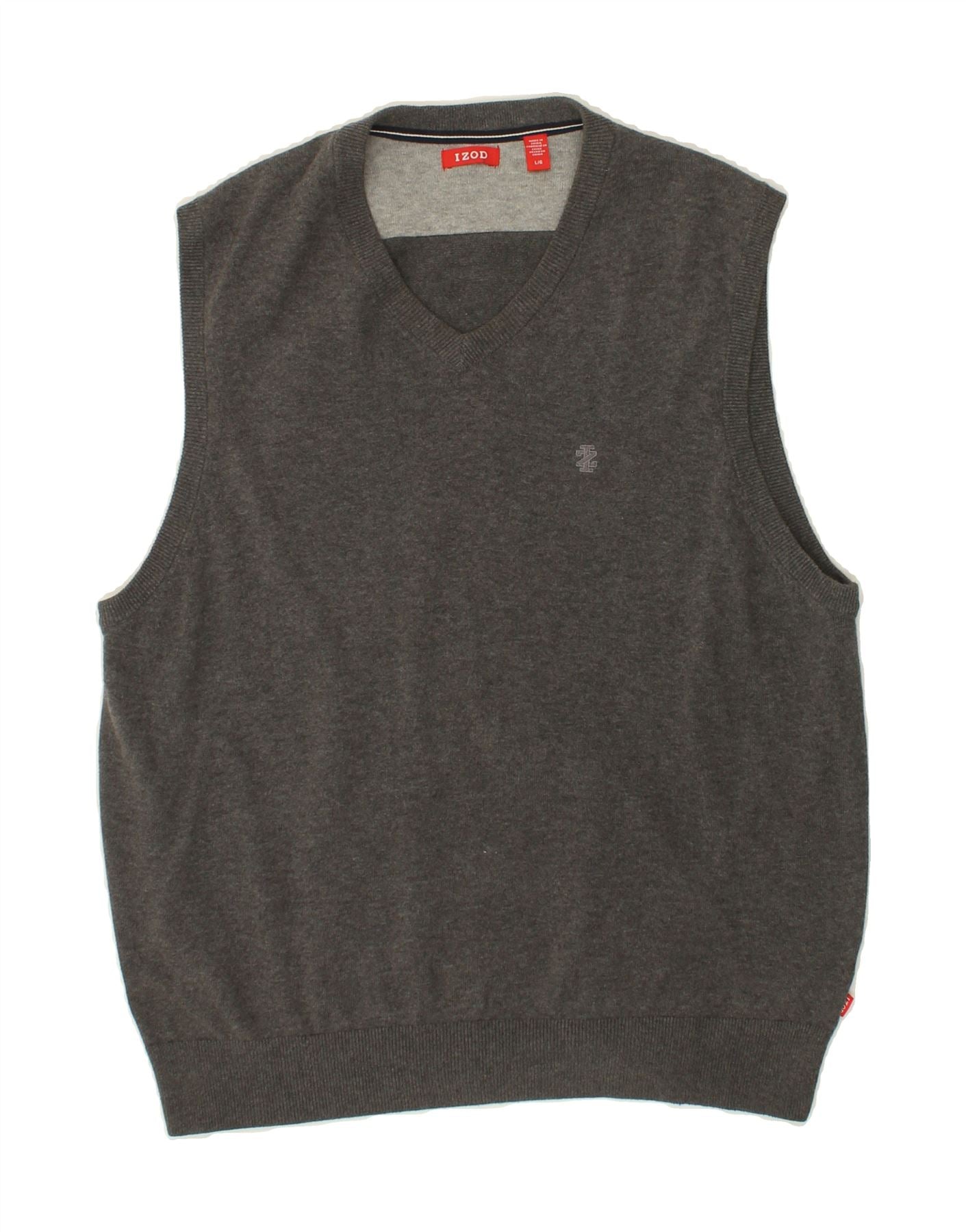 image of IZOD Mens Vest Tank Top Large Grey Cotton