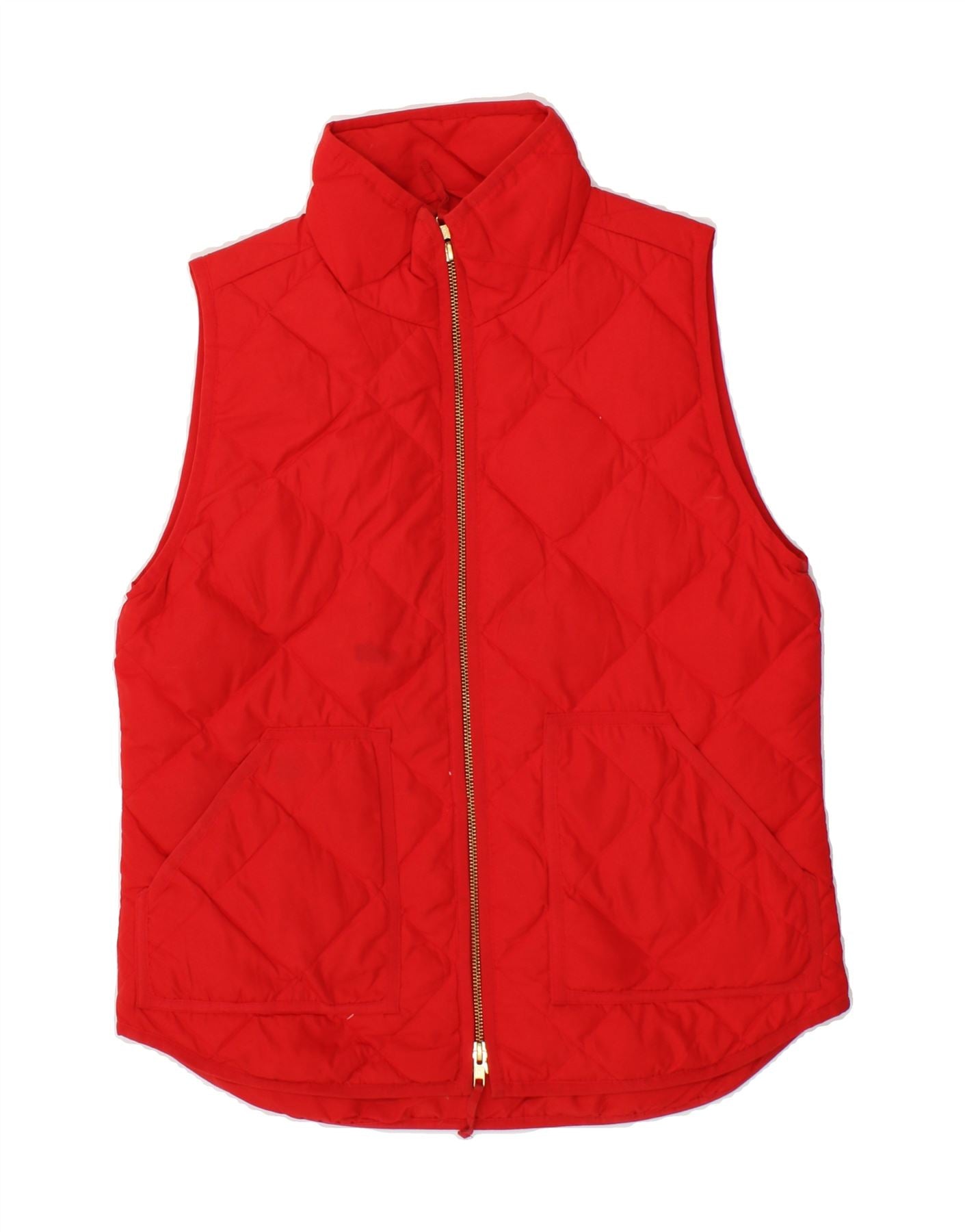 image of J. CREW Womens Quilted Gilet UK 10 Small Red Polyester