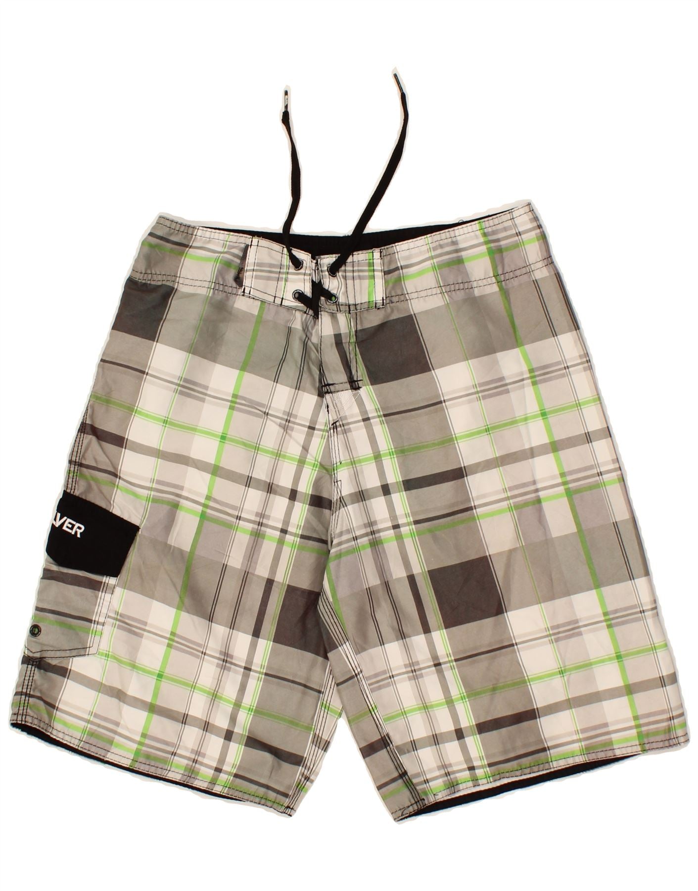 image of QUIKSILVER Mens Graphic Swimming Shorts Medium Grey Check Polyester