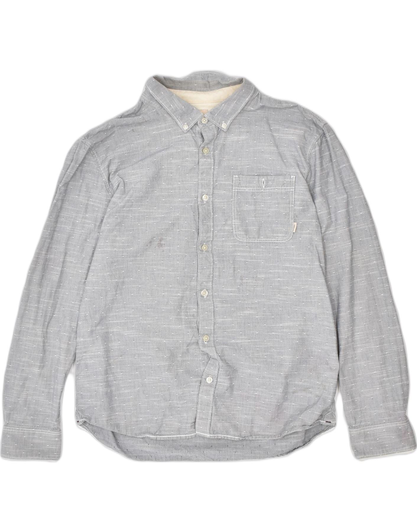 Image of VANS Mens Shirt Large Grey Spotted Cotton