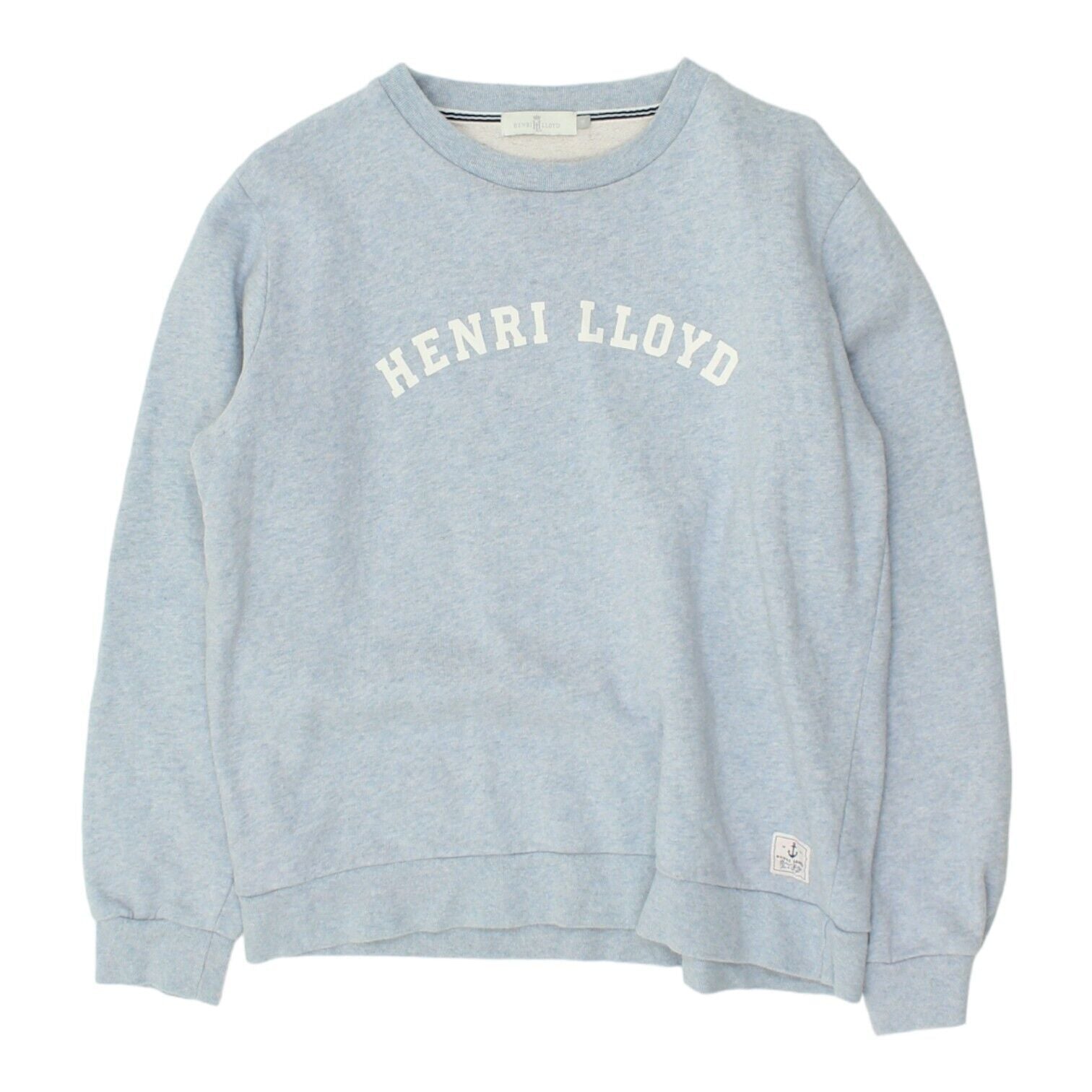 image of Henri Lloyd Womens Light Blue Spell Out Sweatshirt | Vintage Designer Jumper VTG