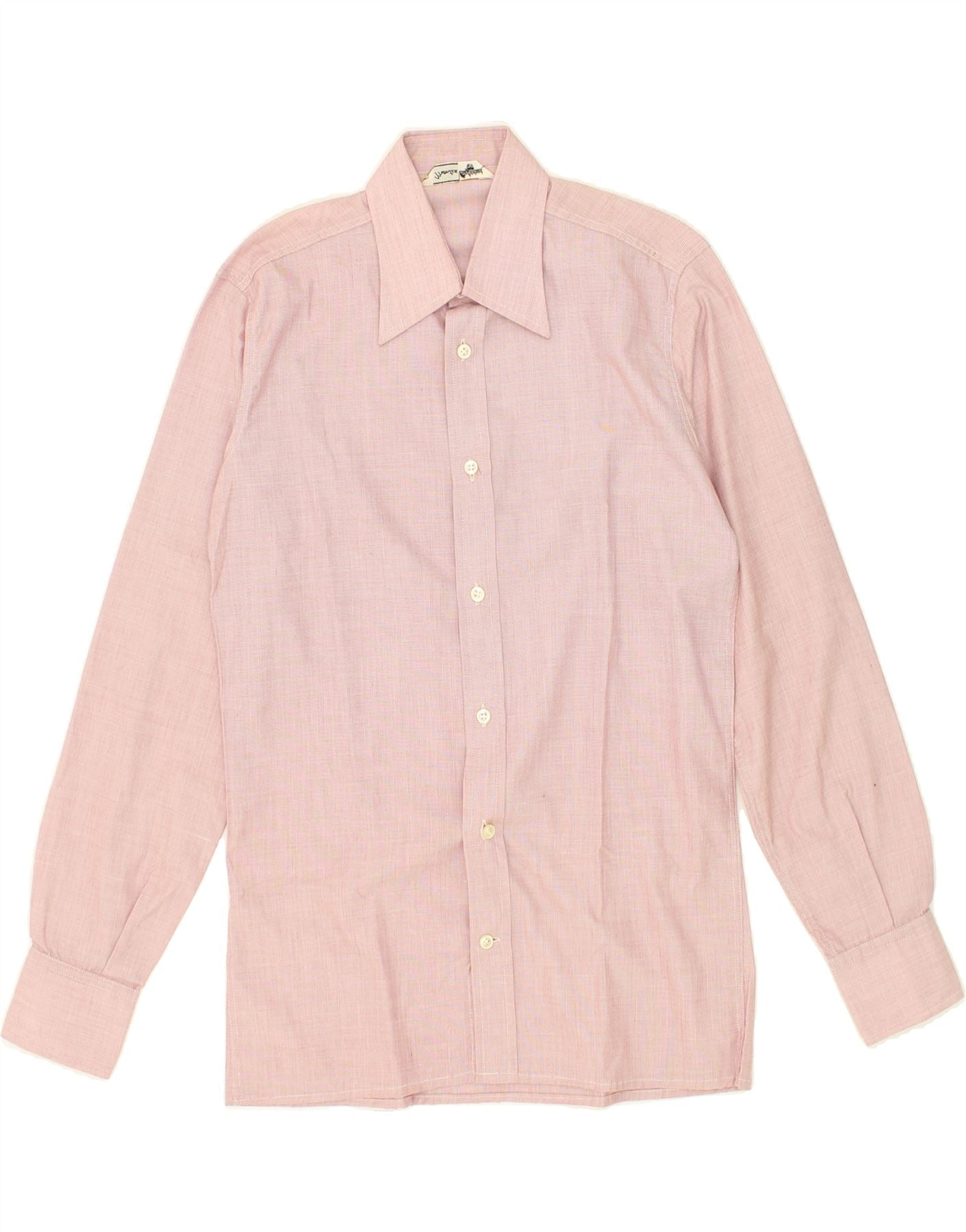 image of VINTAGE Mens Shirt Size 37 Small Pink