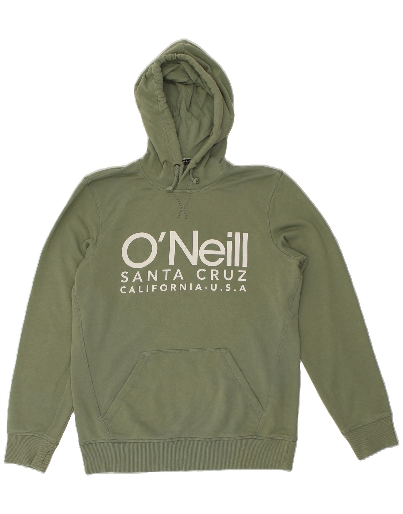 image of O'NEILL Mens Graphic Hoodie Jumper Small Green Cotton
