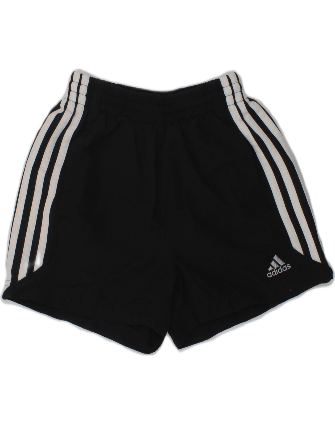 ADIDAS Boys Clima 365 Sport Shorts 7-8 Years Black Polyester