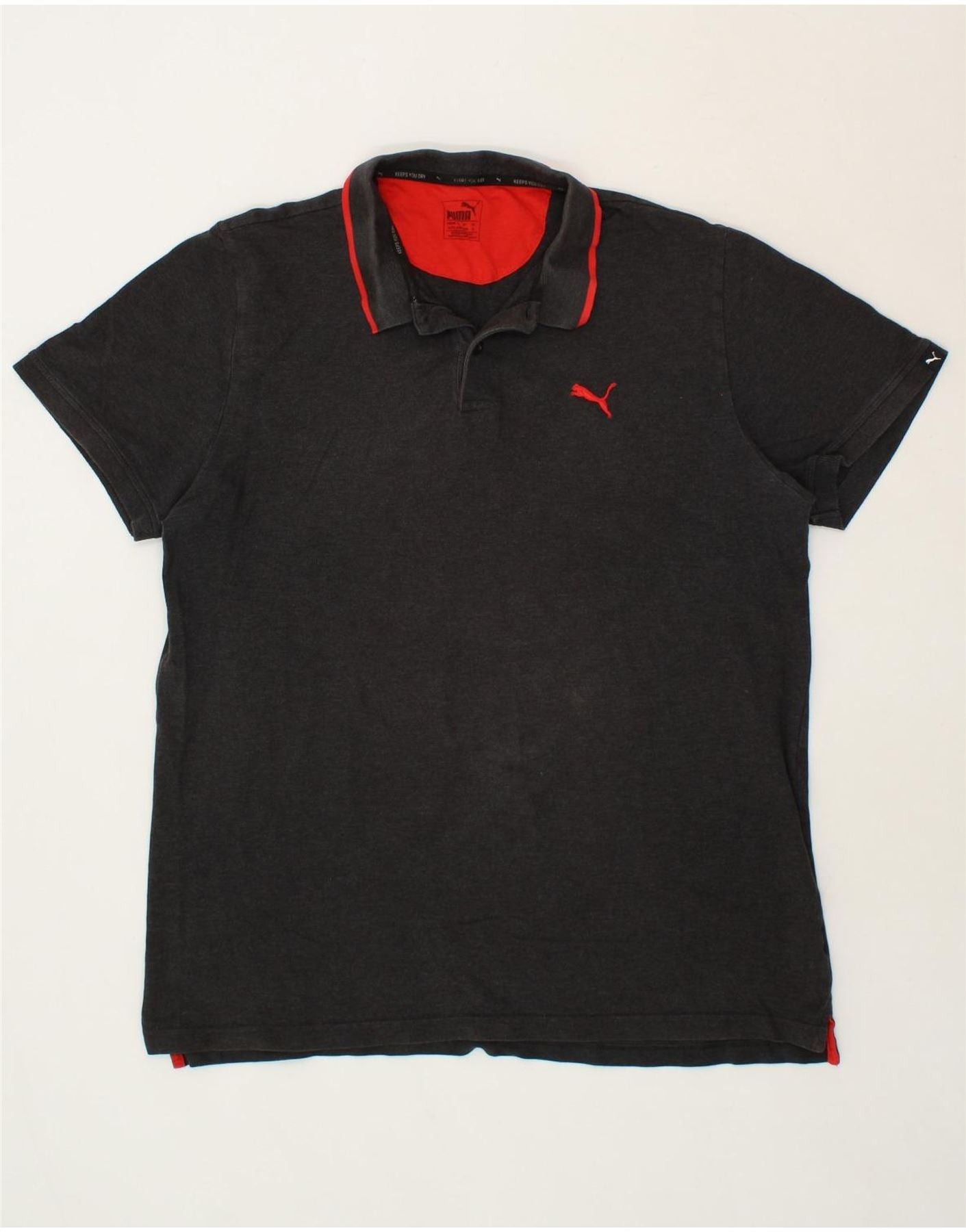 image of PUMA Mens Polo Shirt XL Grey Cotton