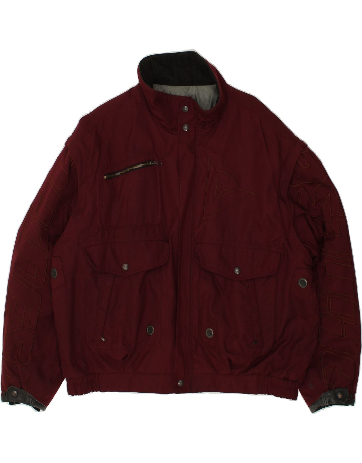 image of DAINESE Mens Graphic Bomber Jacket IT 58 4XL Burgundy