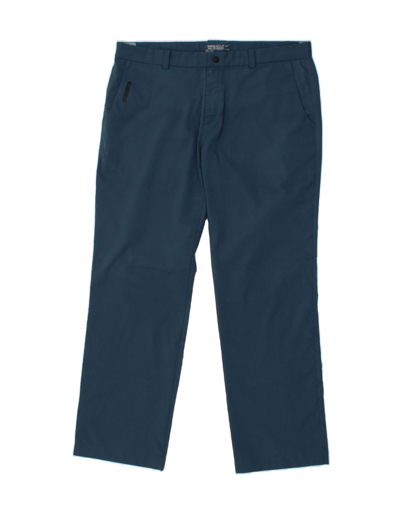 image of NIKE Mens Dri Fit Straight Chino Trousers W38 L32  Navy Blue Cotton