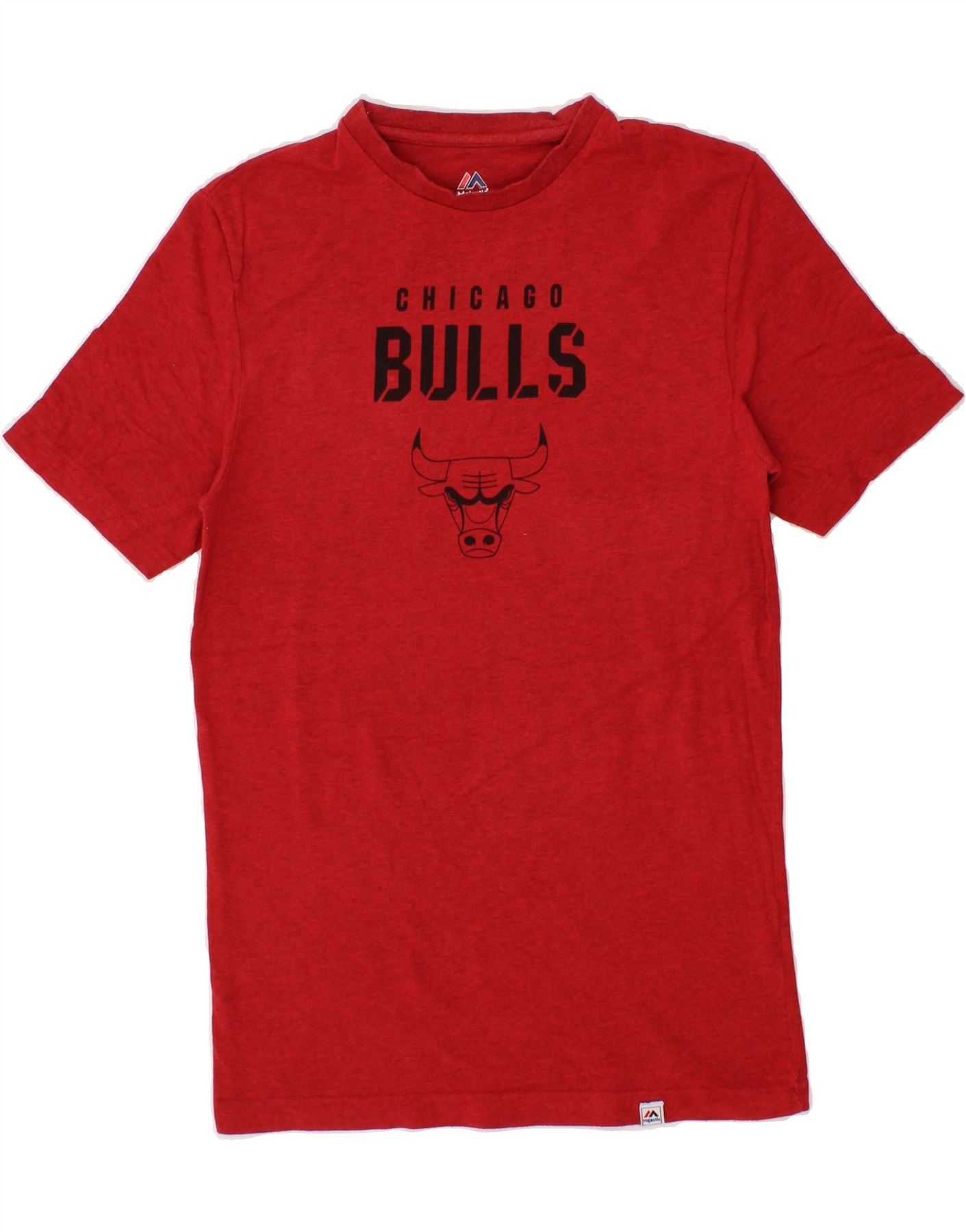 image of MAJESTIC Mens Chicago Bulls Graphic T-Shirt Top Small Red Cotton