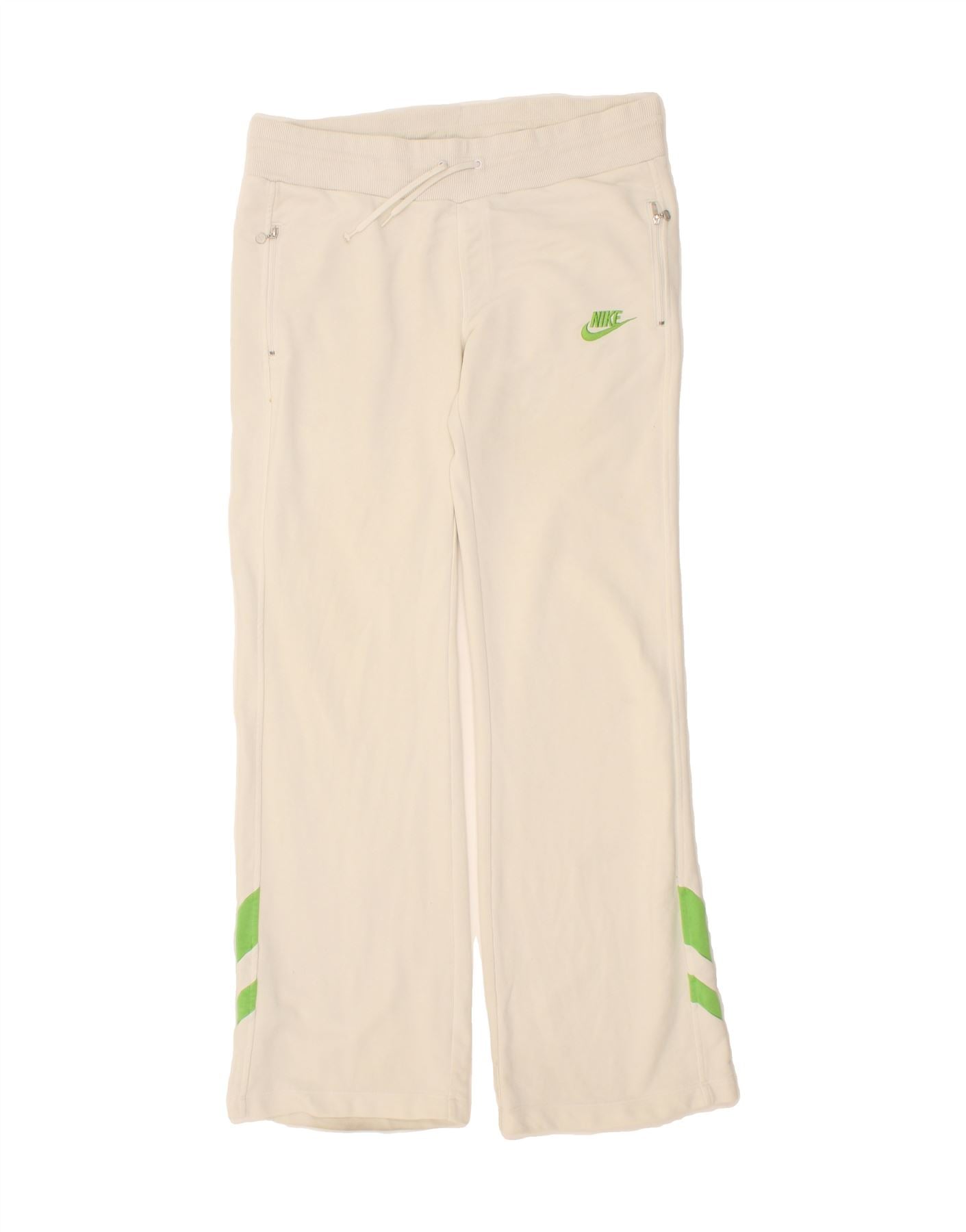 image of NIKE Womens Tracksuit Trousers UK 14/16 Large Off White