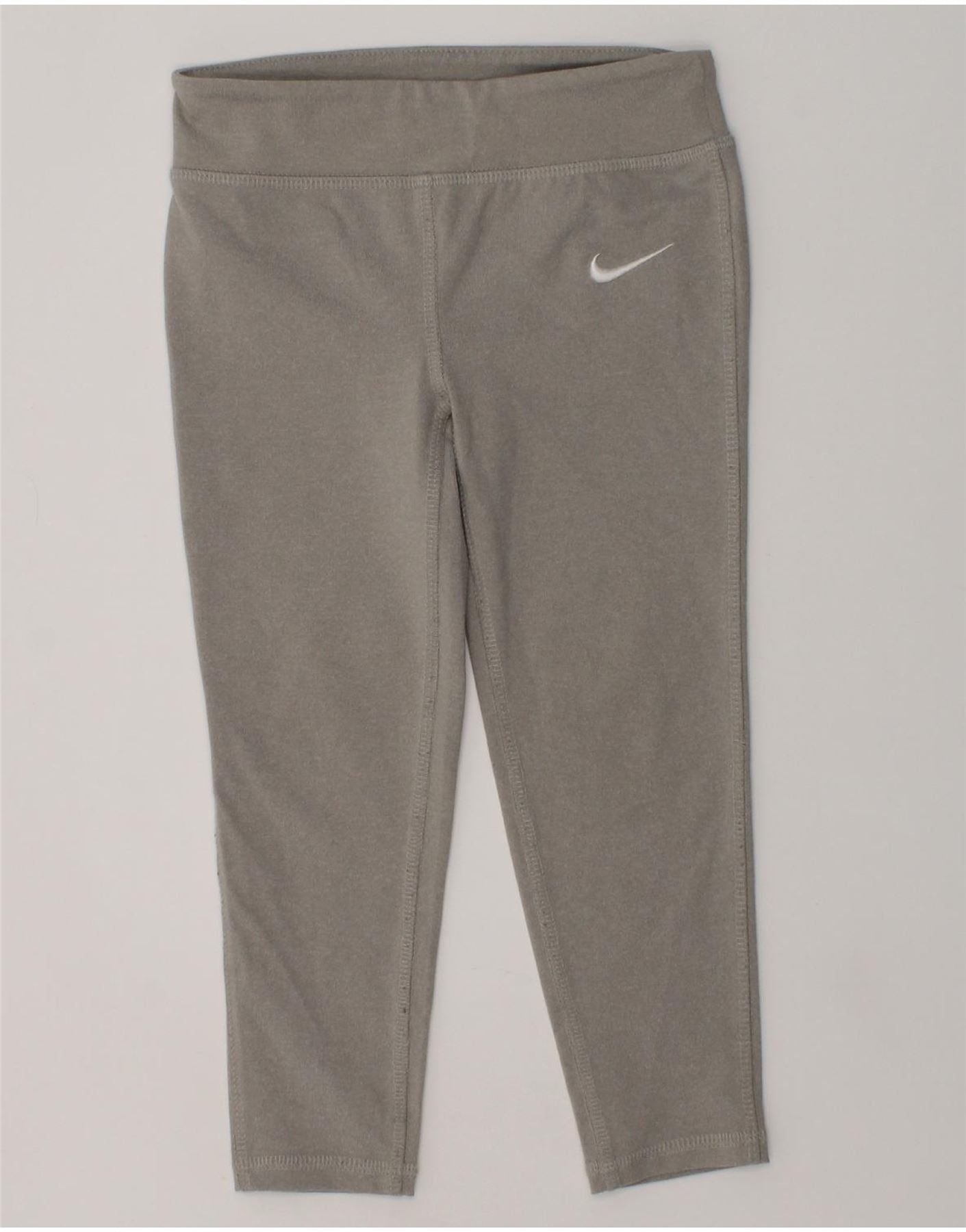 Image of NIKE Girls Dri Fit Leggings 3-4 Years Grey Polyester