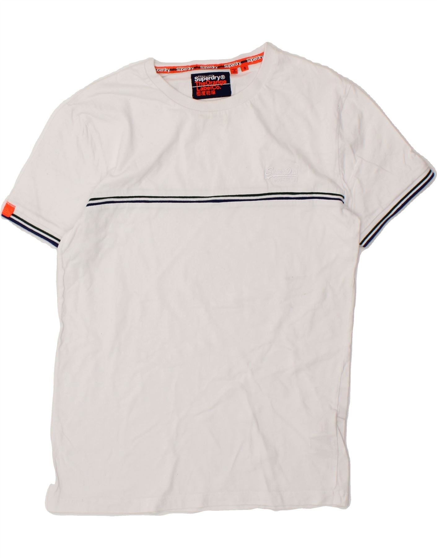 image of SUPERDRY Mens T-Shirt Top Small White Cotton