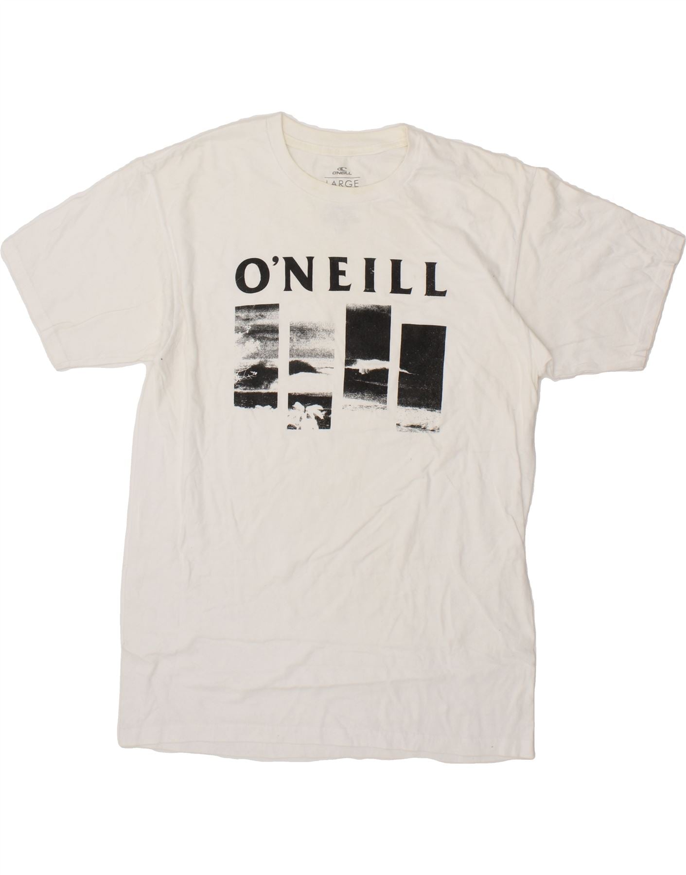 Image of O'NEILL Mens Standard Fit Graphic T-Shirt Top Large White Cotton