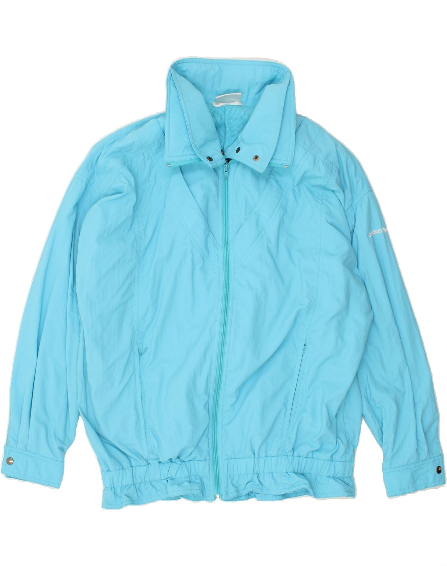 image of ADIDAS Womens Oversized Bomber Jacket EU 40 Medium Blue