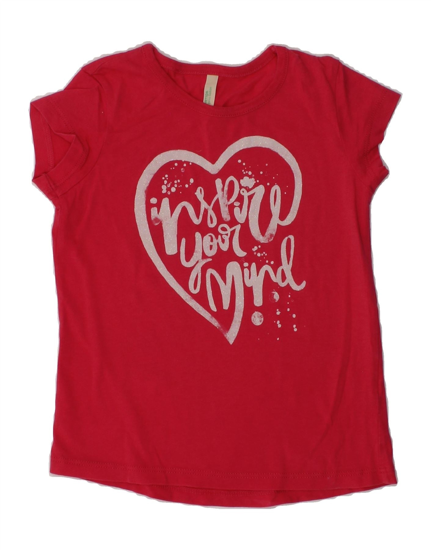 image of BENETTON Girls Graphic T-Shirt Top 3-4 Years Red