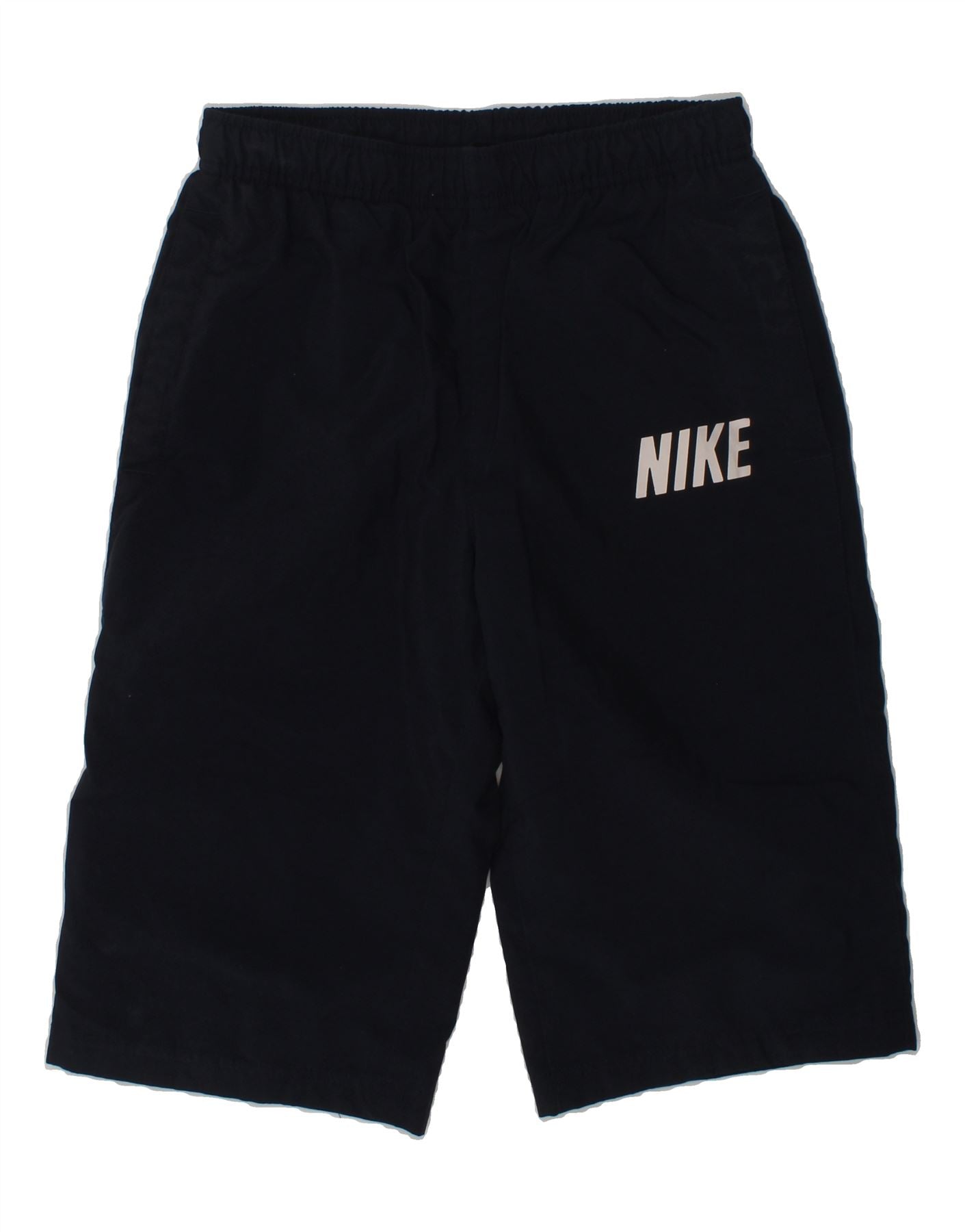 Image of NIKE Boys Tracksuit Trousers 8-9 Years Small  Navy Blue Polyester