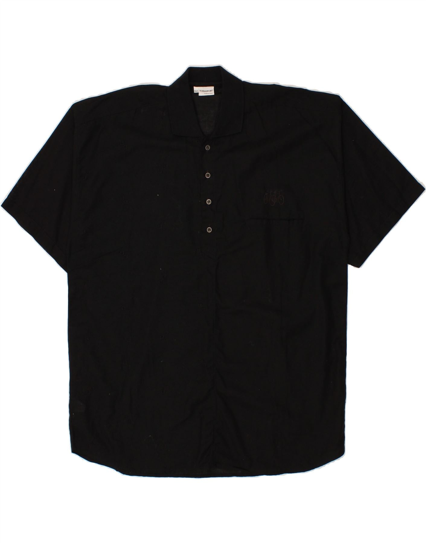 image of VINTAGE Mens Polo Shirt IT 52 Large Black Cotton