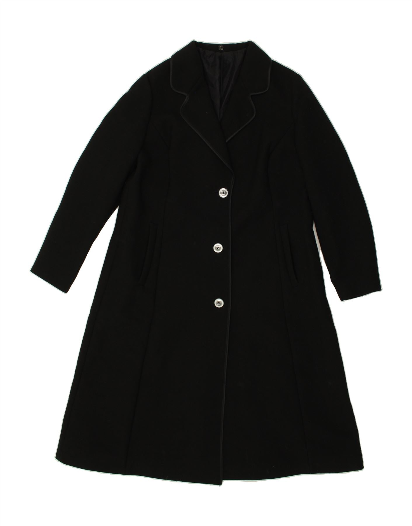 Image of VINTAGE Womens Overcoat UK 10 Small Black