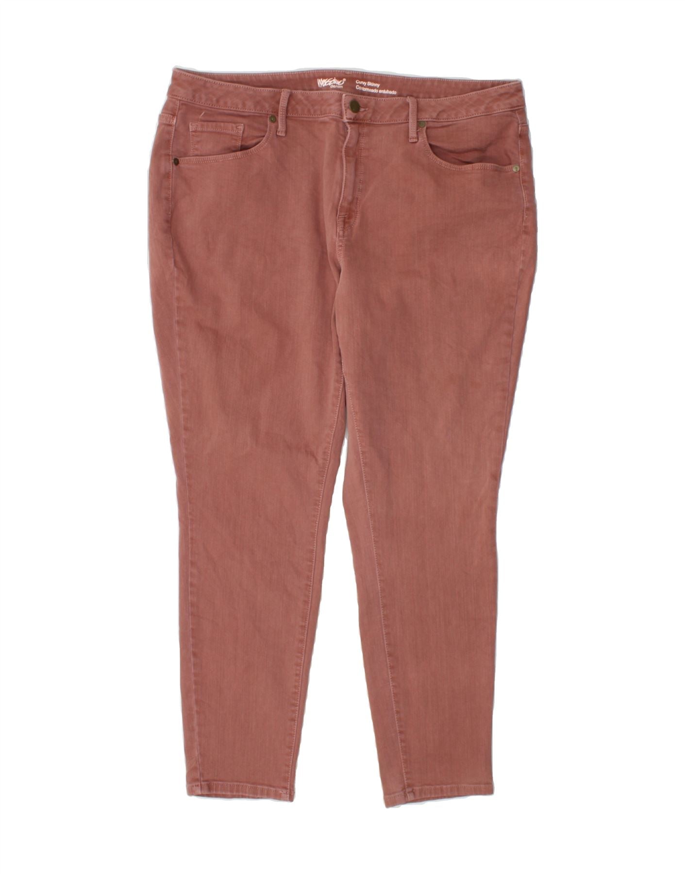 image of MOSSIMO Womens Curvy Skinny Jeans US 18 2XL W40 L28 Maroon Cotton