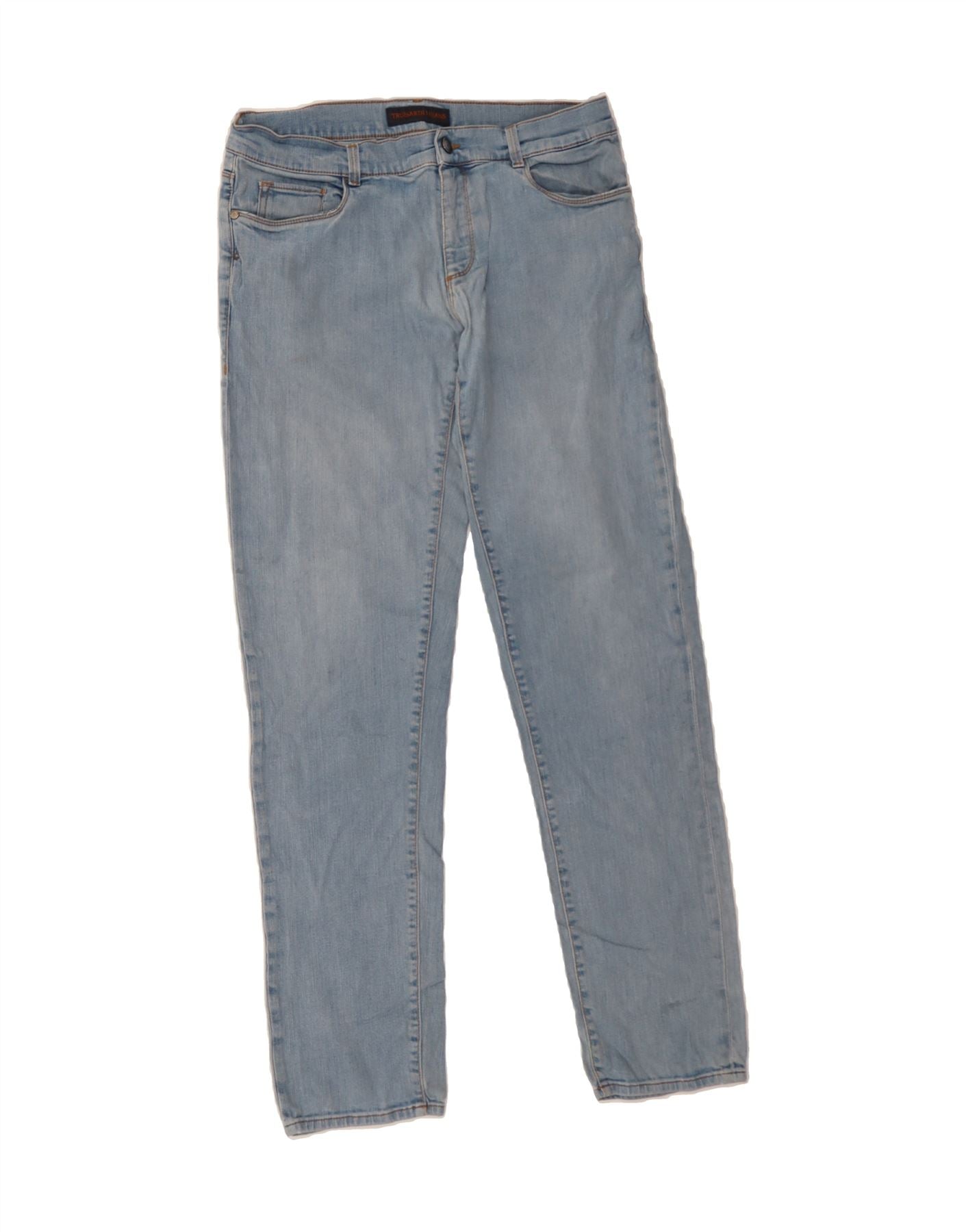 image of TRUSSARDI Mens Slim Jeans W34 L34 Blue Cotton
