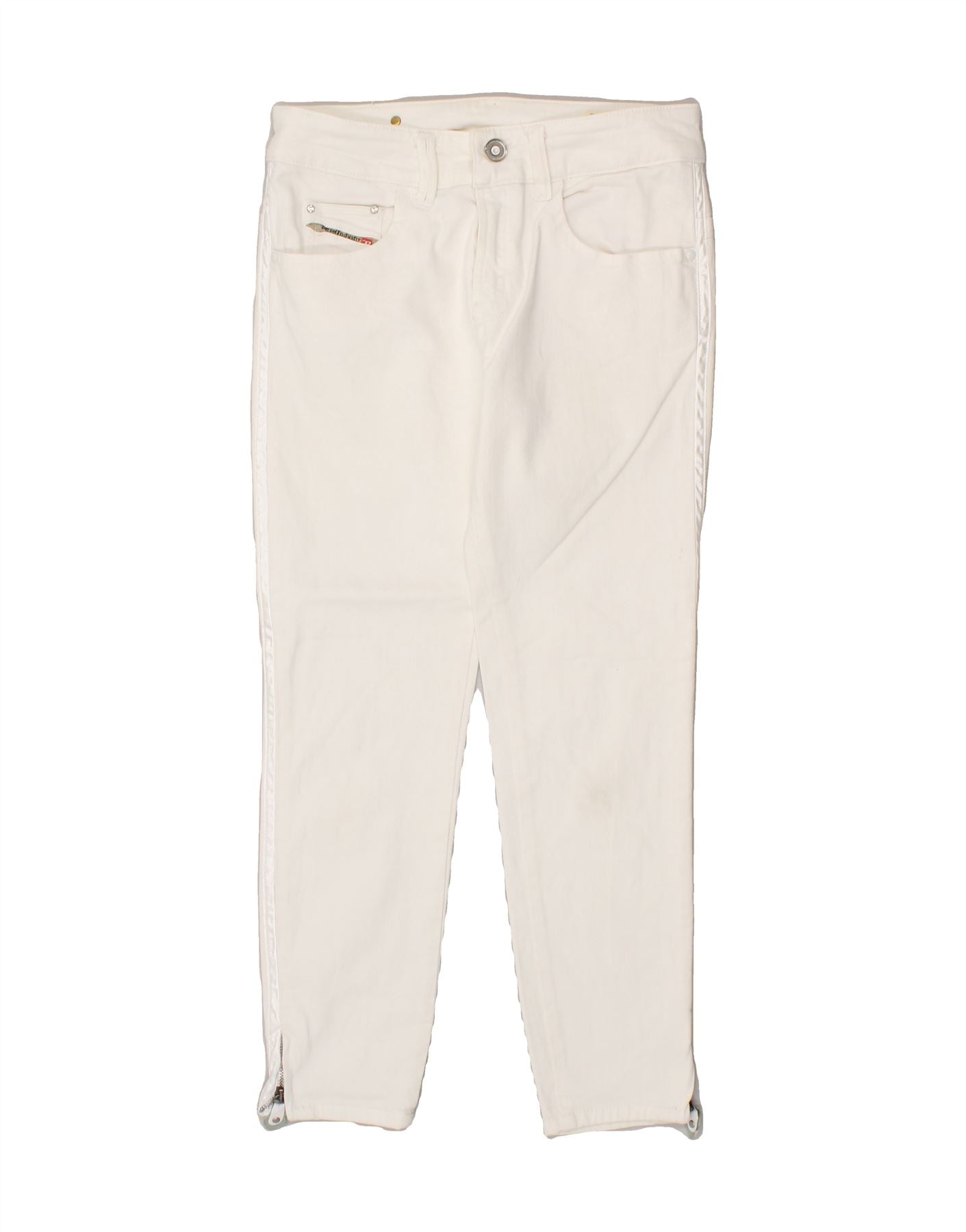image of DIESEL Womens Brucke SP Crop Skinny Jeans W30 L26  White Cotton