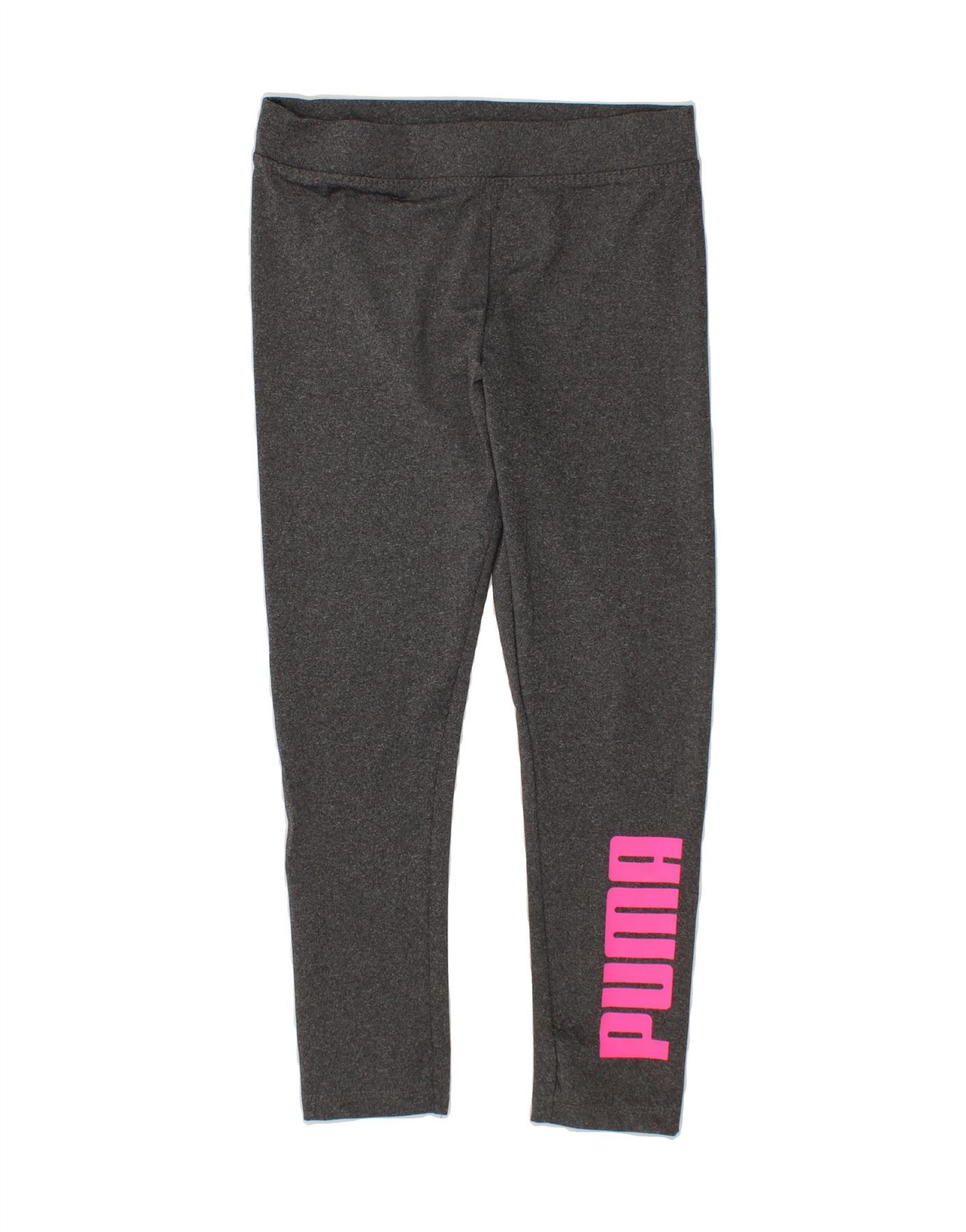 image of PUMA Girls Graphic Leggings 5-6 Years XS  Grey Polyester