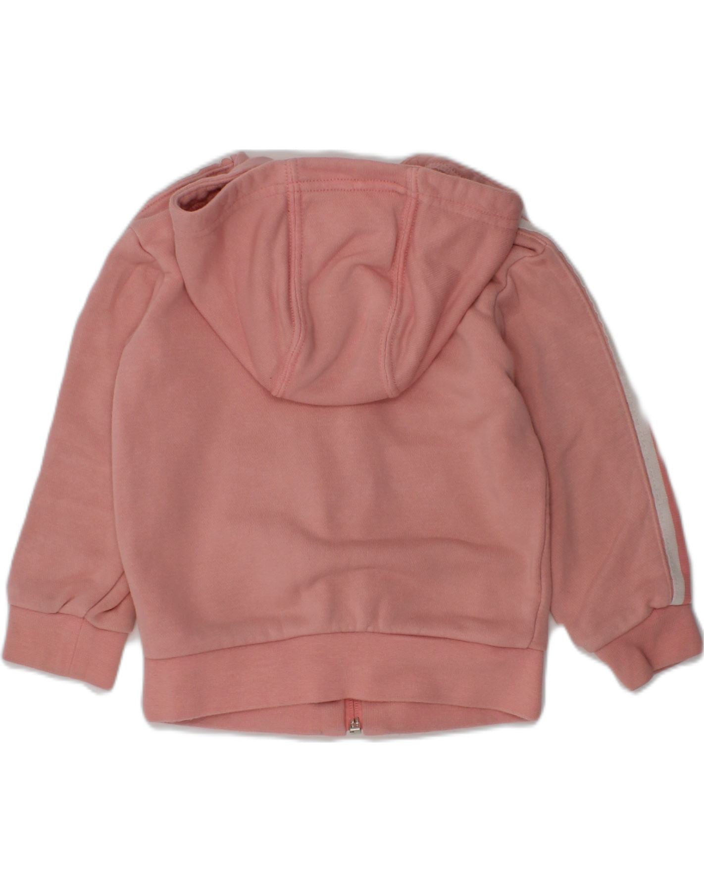 ADIDAS Baby Girls Zip Hoodie Sweater 9-12 Months Pink Cotton