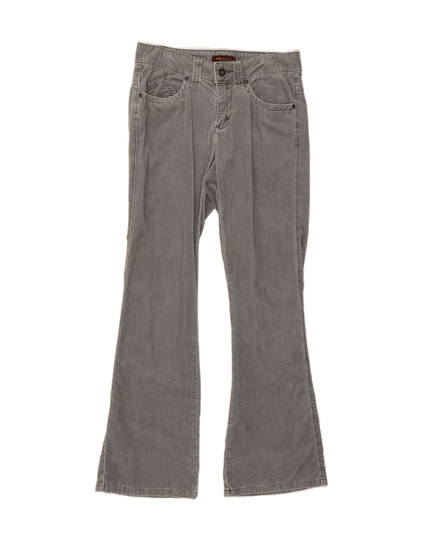 image of LEE Womens Flared Jeans US 6 Medium W30 L32 Grey Cotton