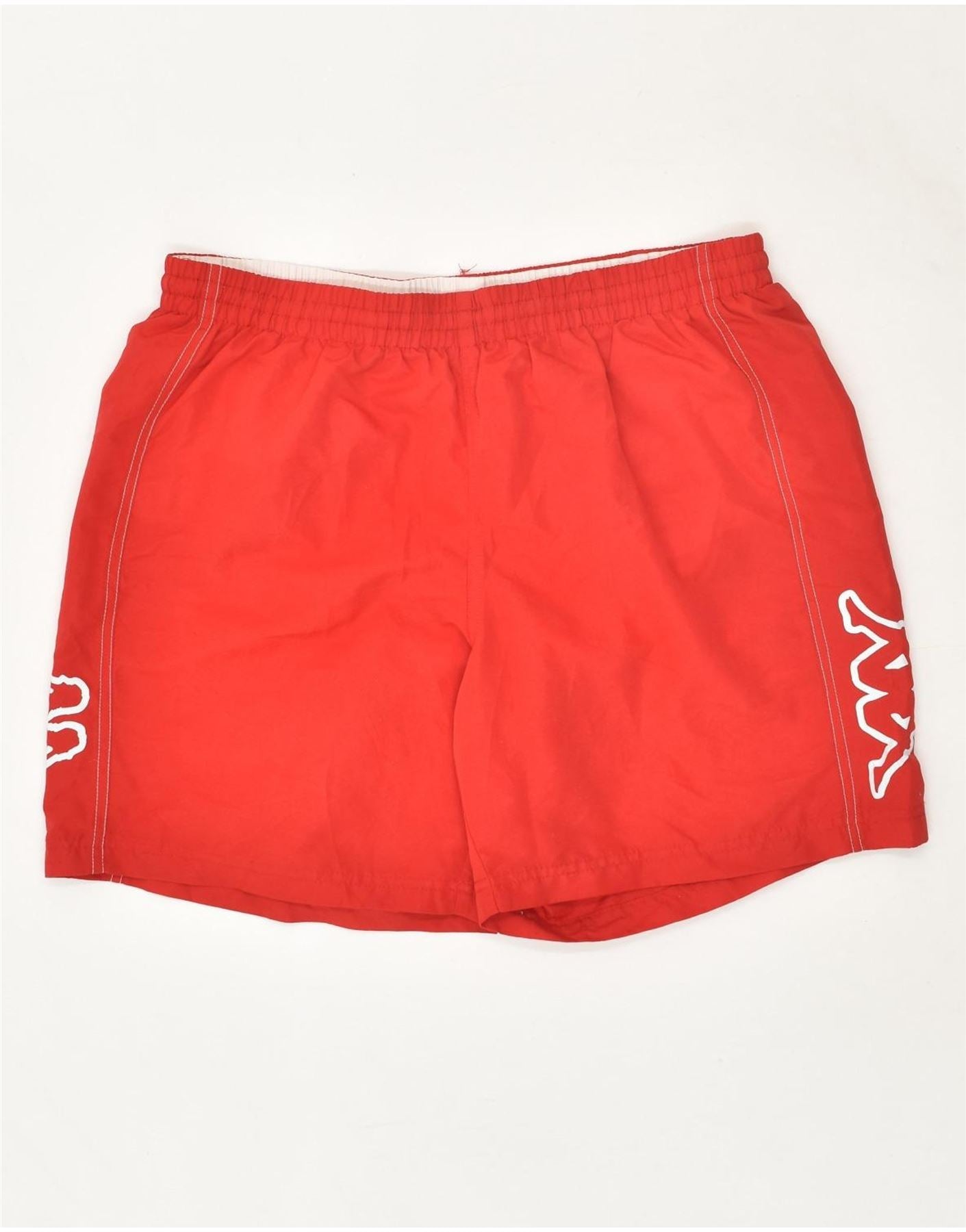 Image of KAPPA Mens Graphic Sport Shorts XL Red Polyester