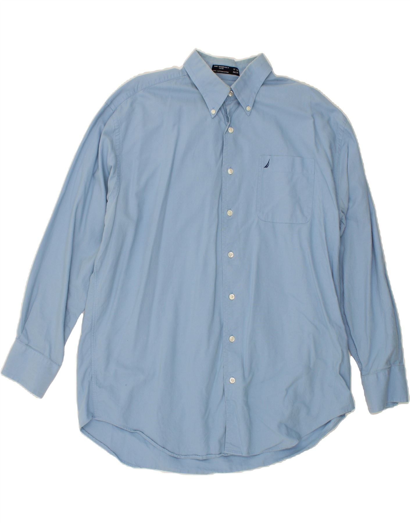 image of NAUTICA Mens Shirt Size 17 1/2 XL Blue Cotton