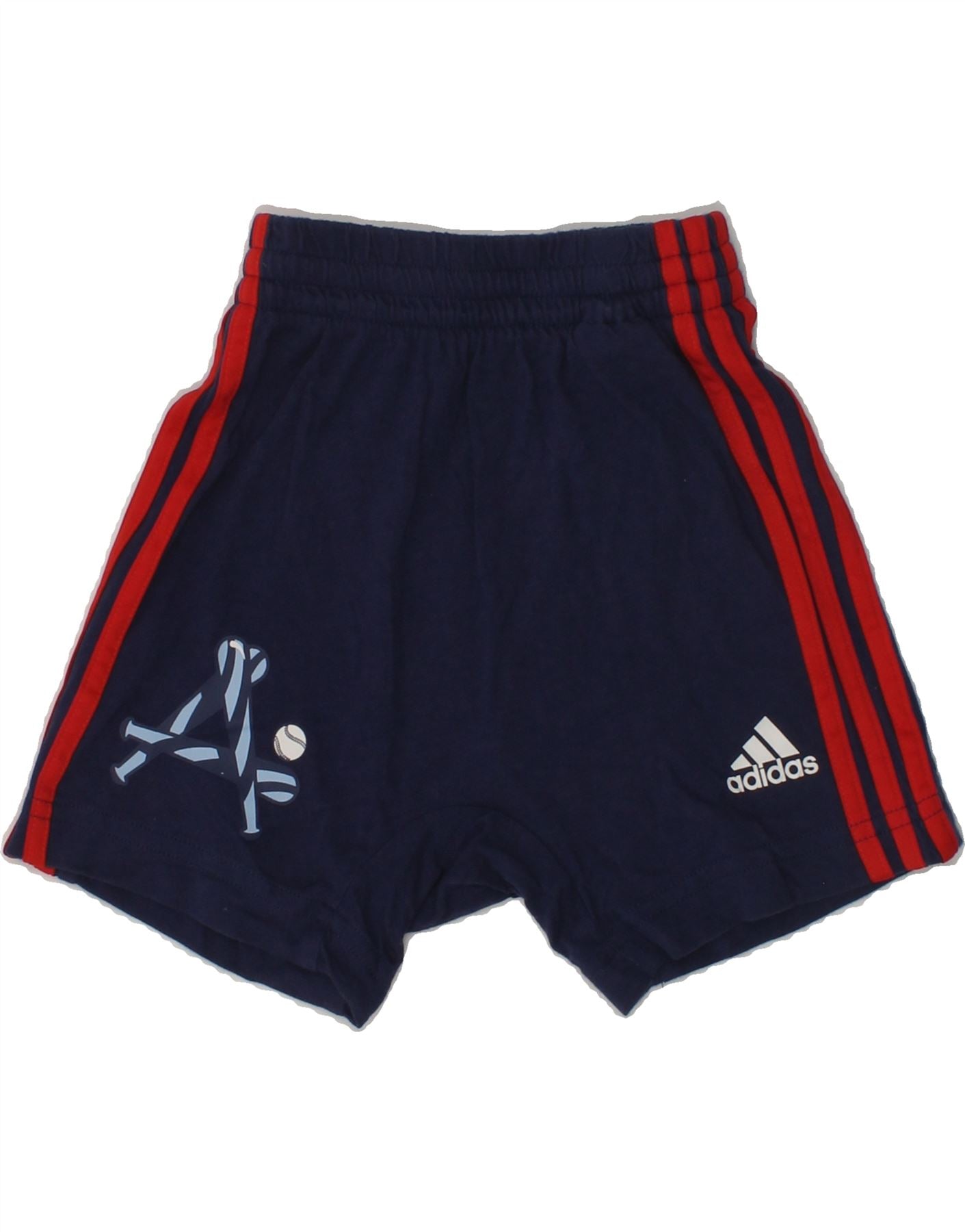 ADIDAS Baby Boys Graphic Sport Shorts 3-6 Months Navy Blue Cotton