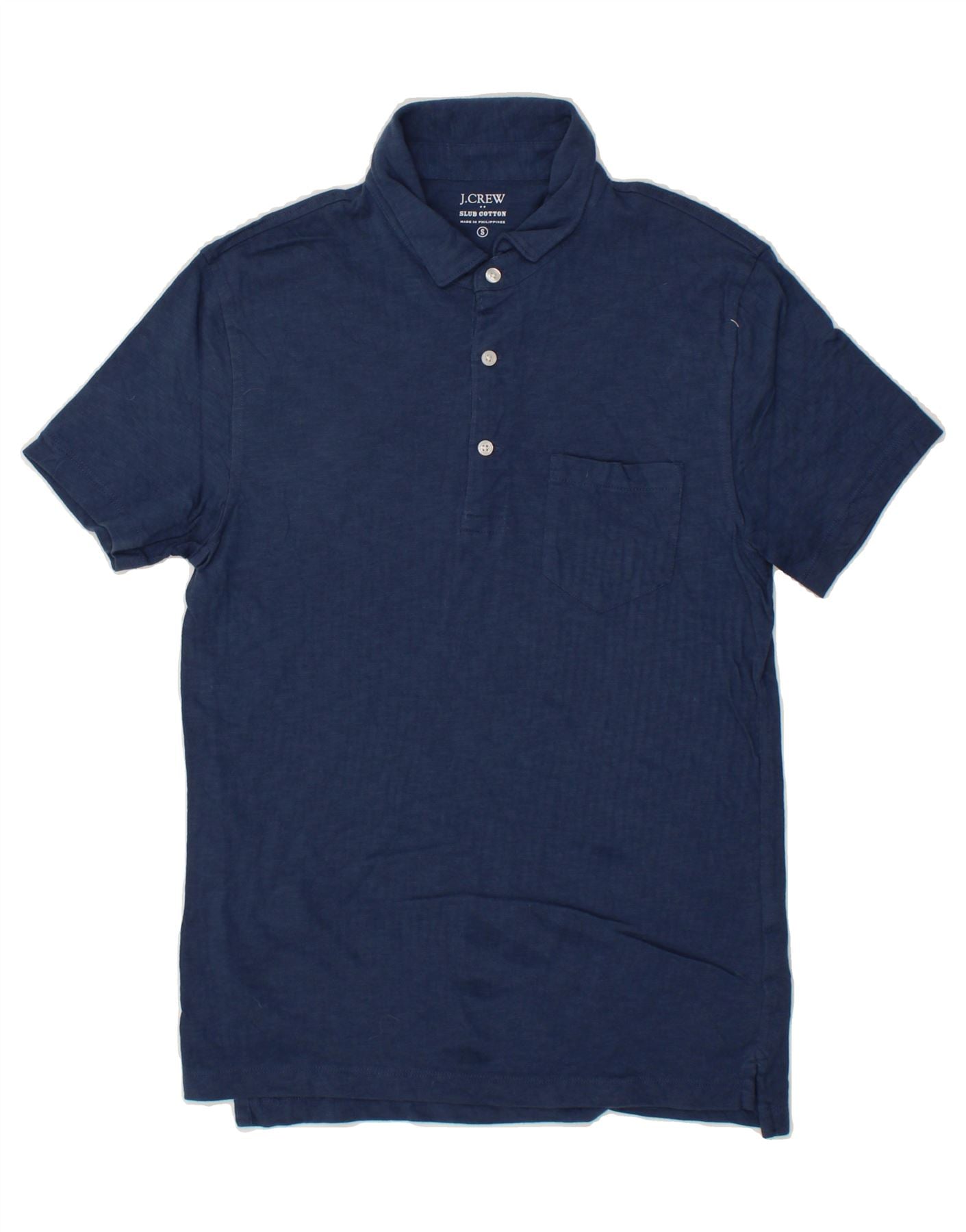 Image of J. CREW Mens Polo Shirt Small Navy Blue Cotton