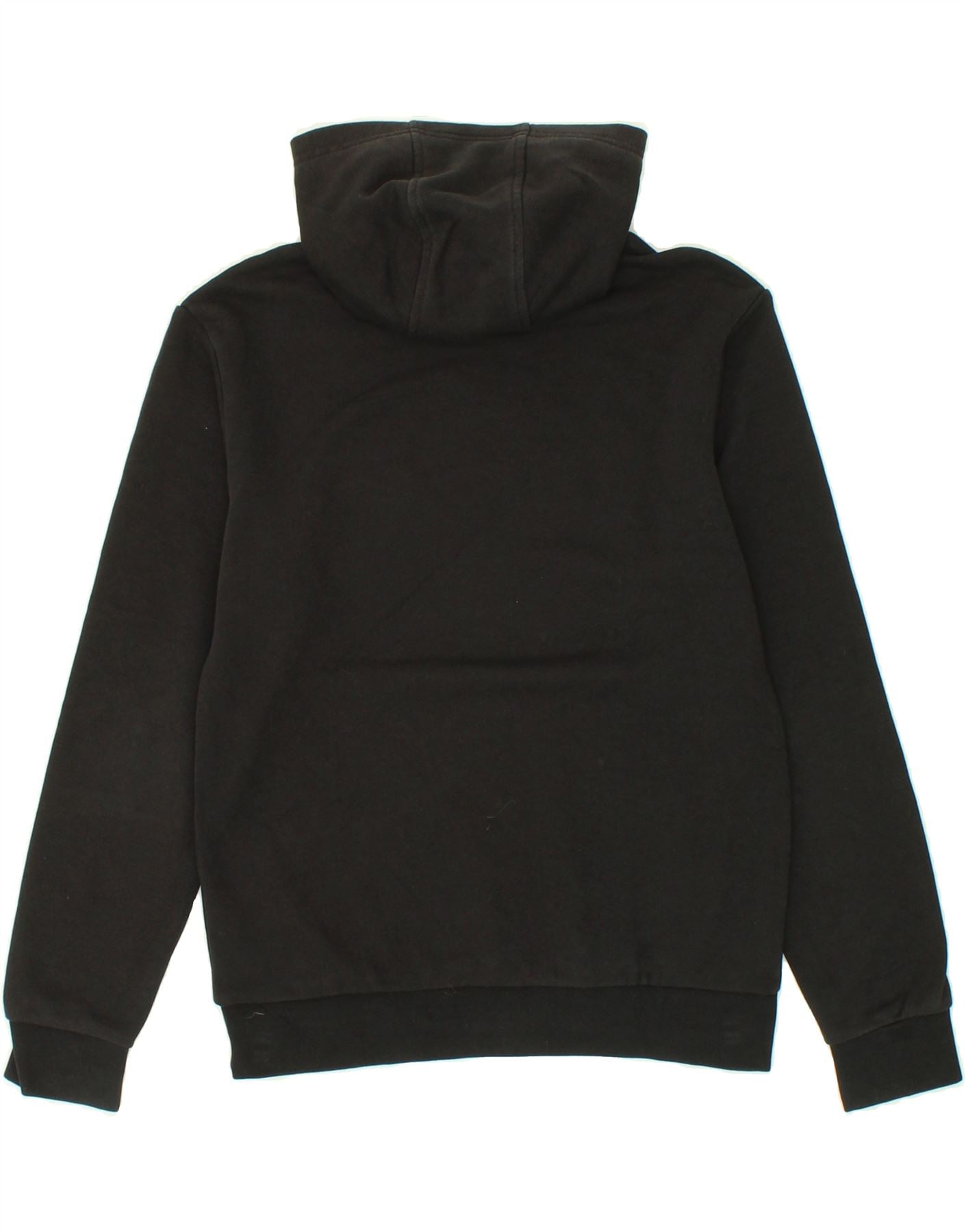 ADIDAS Boys Graphic Hoodie Jumper 11-12 Years Black Cotton