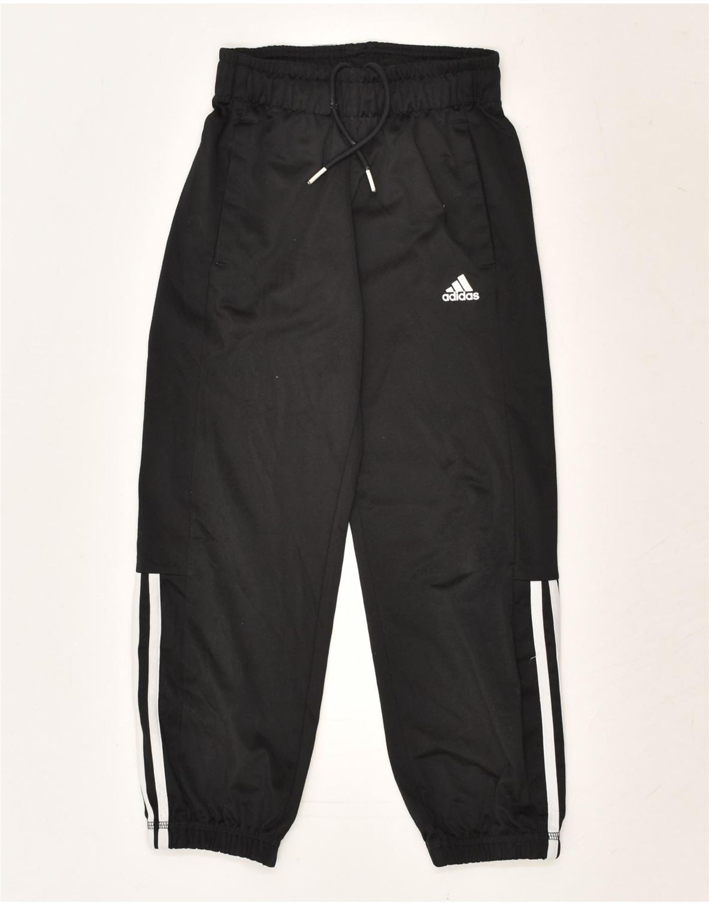 ADIDAS Boys Climalite Tracksuit Trousers Joggers 7-8 Years Black Polyester